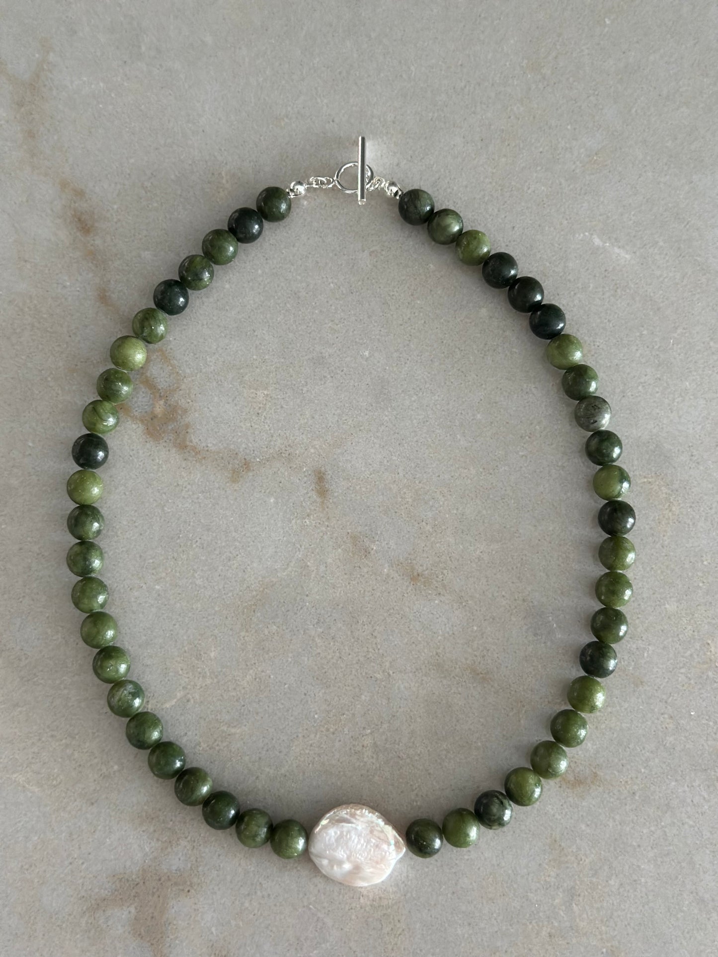 Autumn Pearl Necklace (Green)