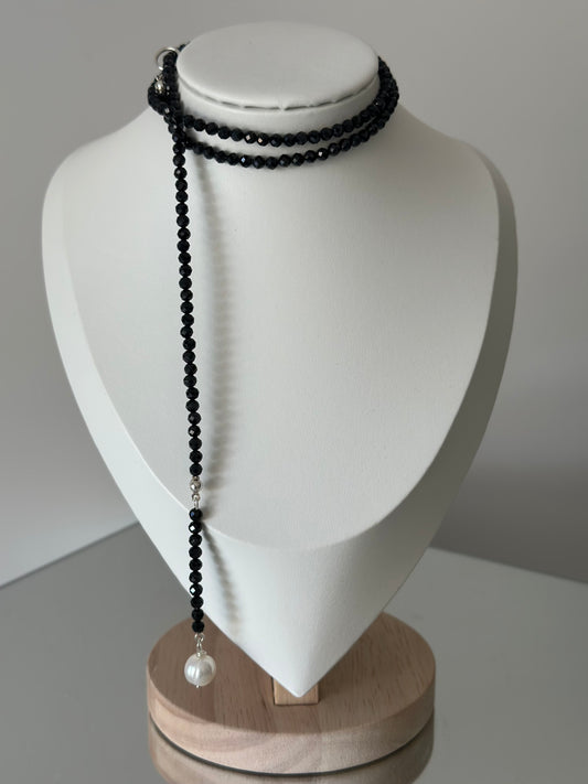 Colier lung Spinel cu charm Perla