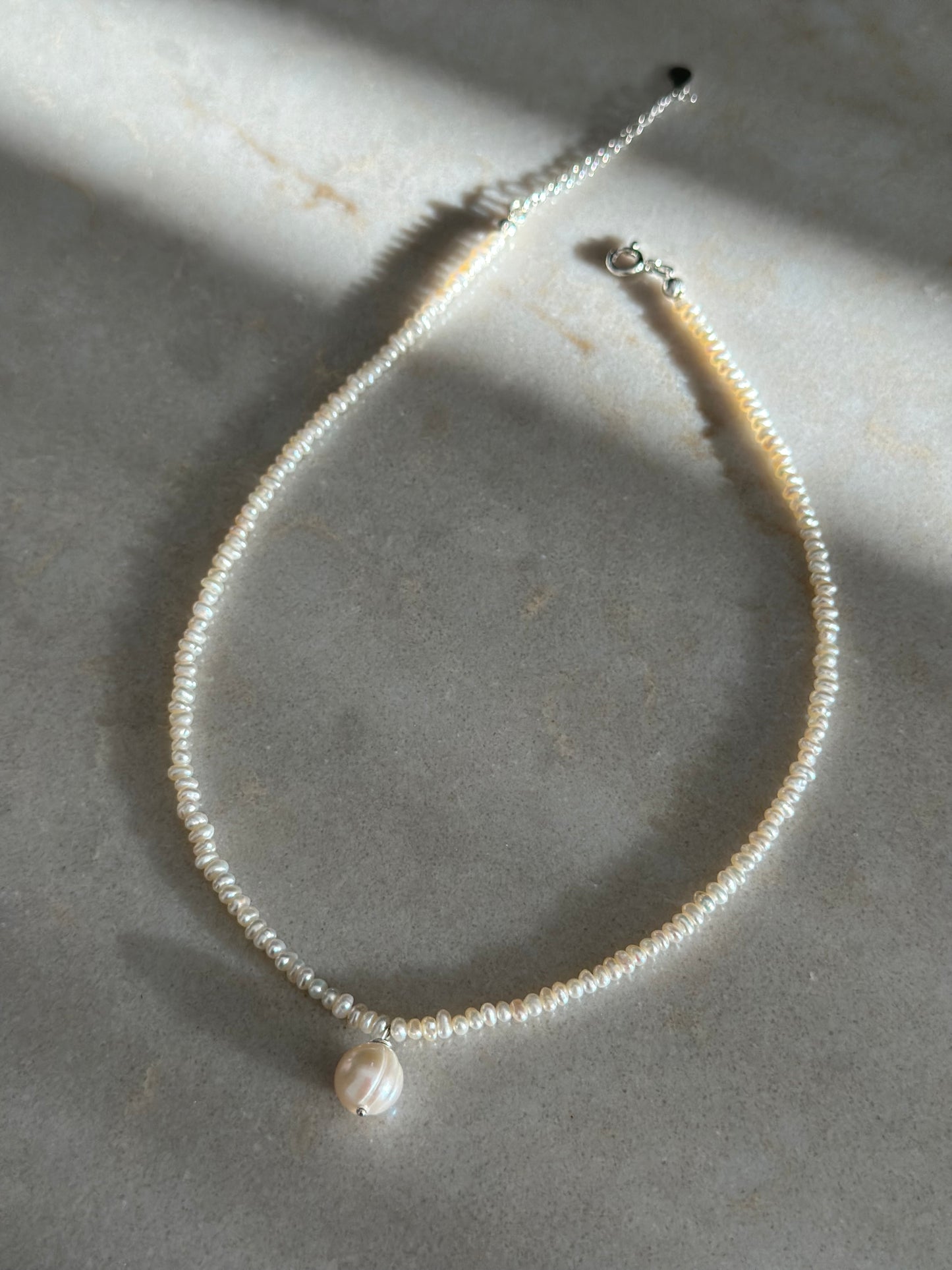 Soft Baby Pearl Charm Necklace