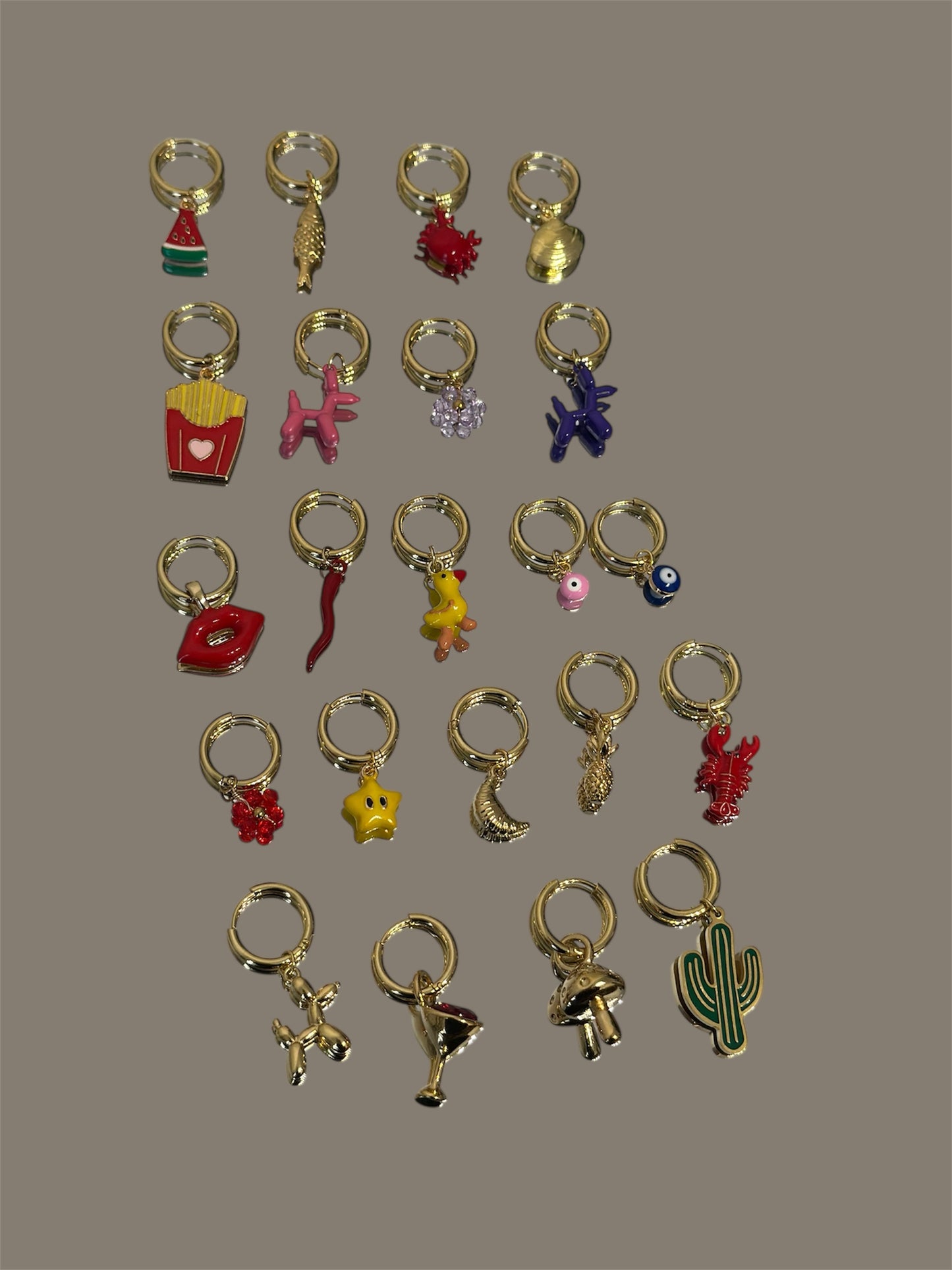 Purple Balloon Dog Earring