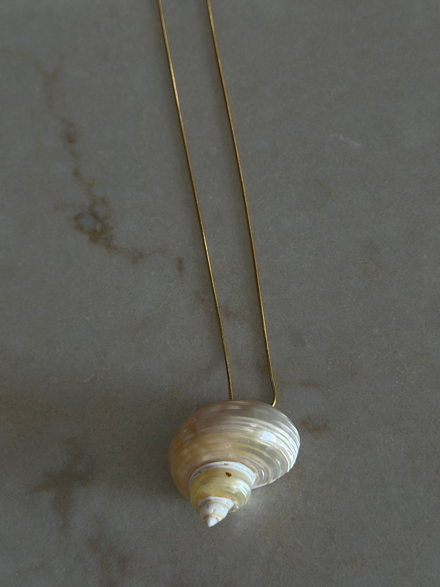 Colier cu scoica cochilie alba silver/gold