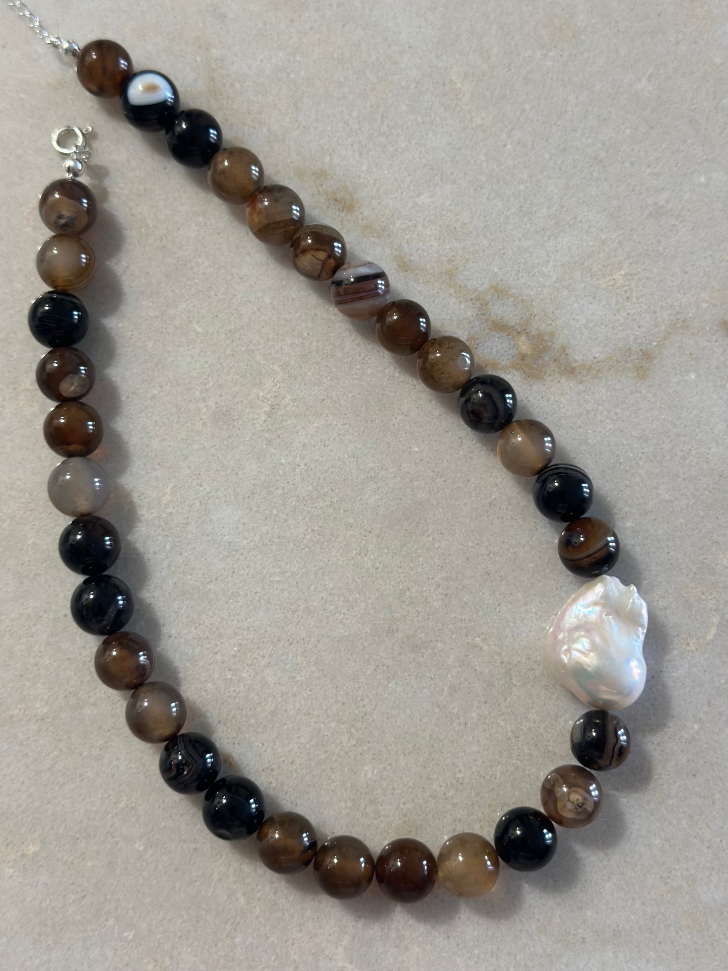 Espresso Baroque Pearl Necklace