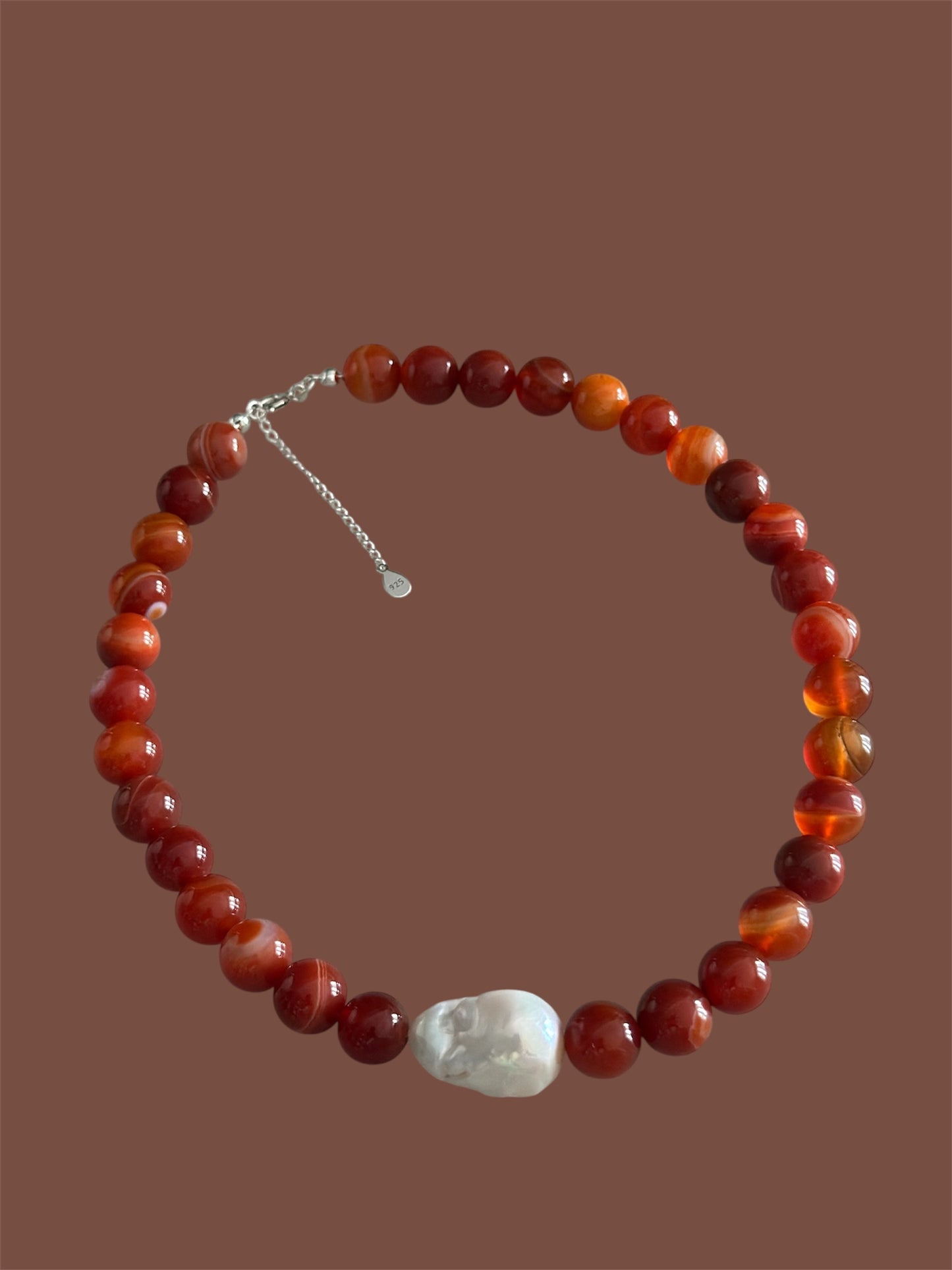 Strawberry Baroque Pearl Necklace