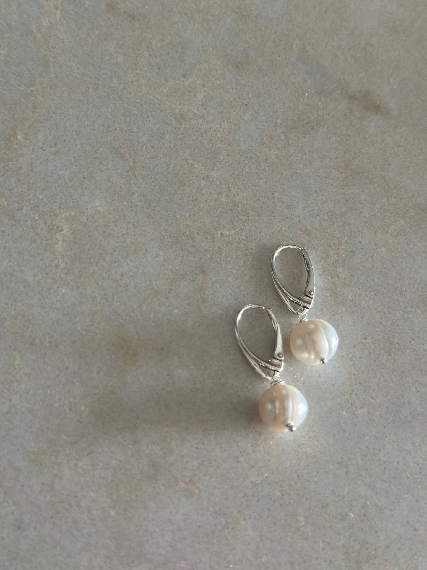 Bold Pearl Earrings (Silver)