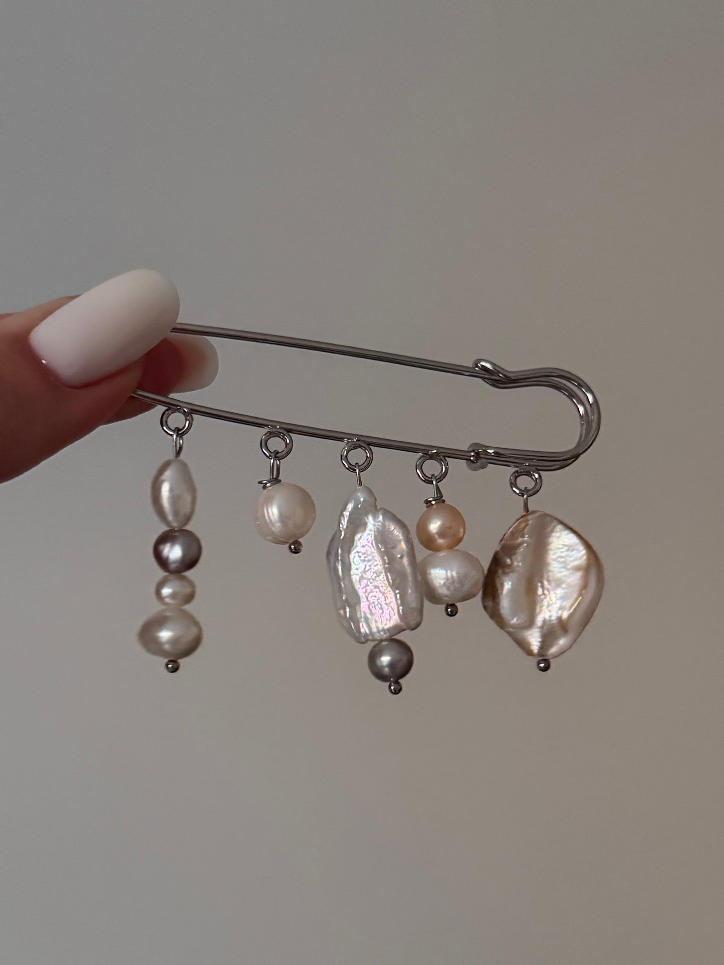 Multicharm Pearl Brooch