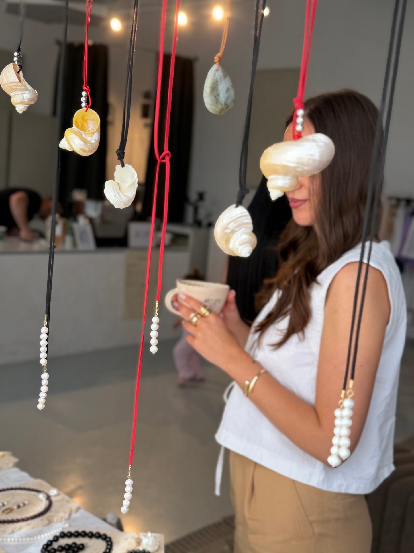 Suede Pearl Necklace