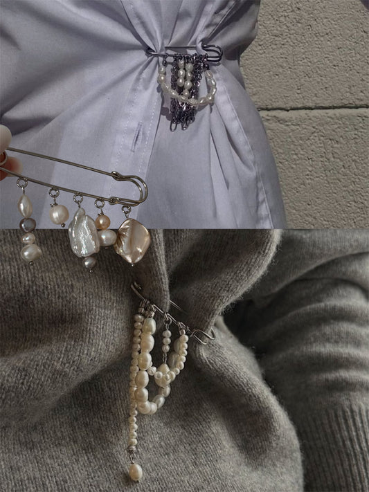 Multicharm Pearl Brooch