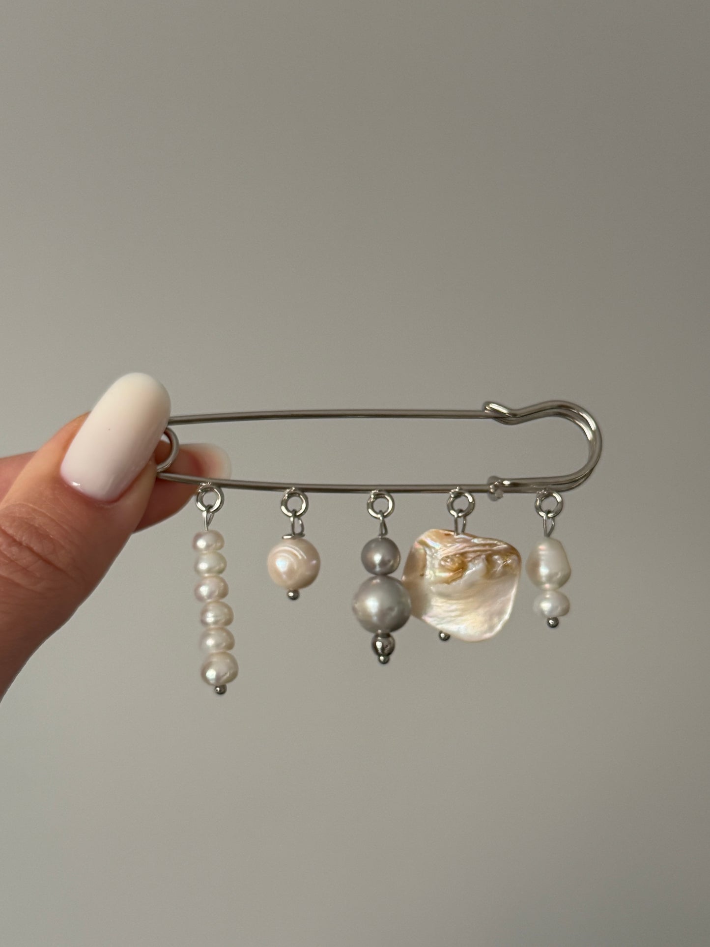 Multicharm Pearl Brooch