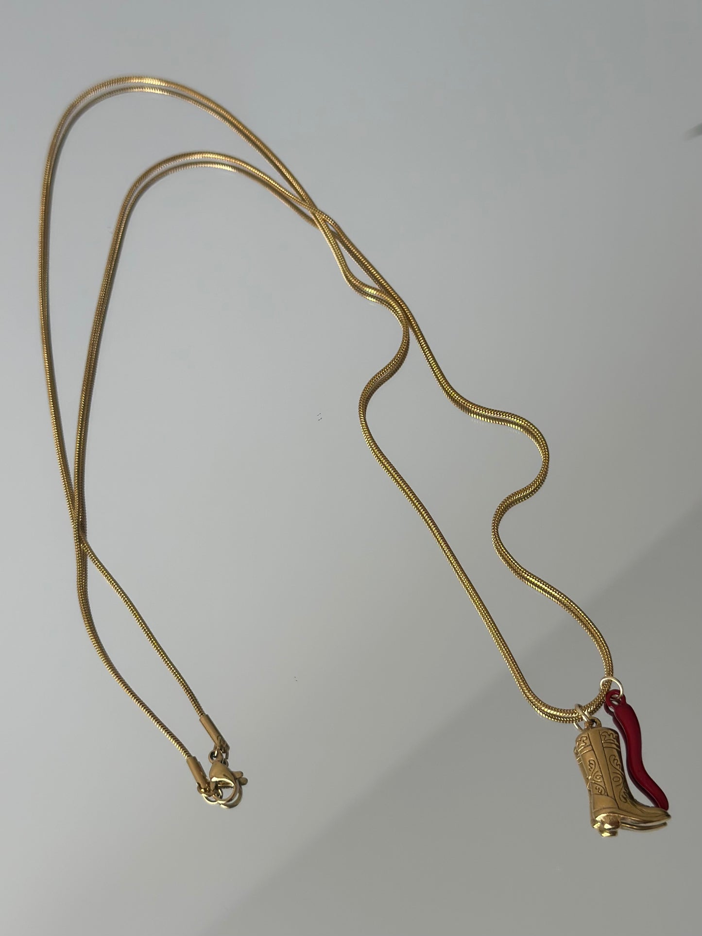 Cowboy boot + Red chilli Charm Chain