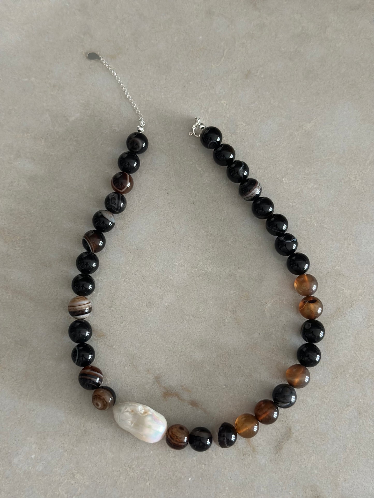 Espresso Baroque Pearl Necklace