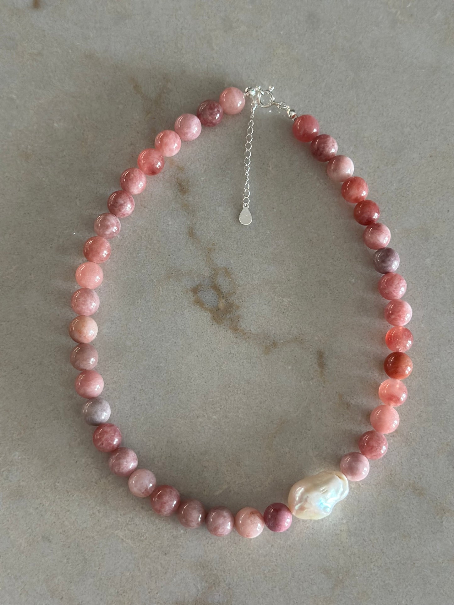 Milky Pink Baroque Pearl Necklace