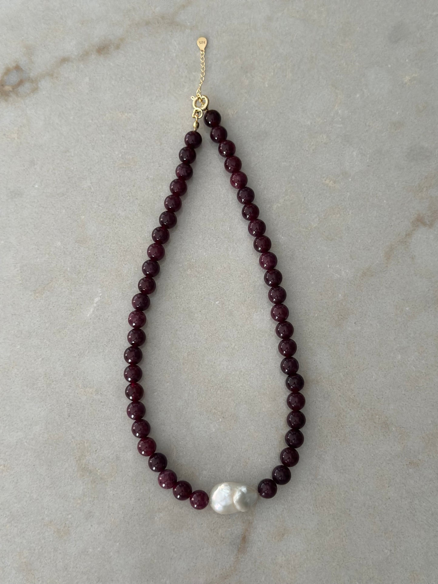Sour Cherry Baroque Pearl Necklace