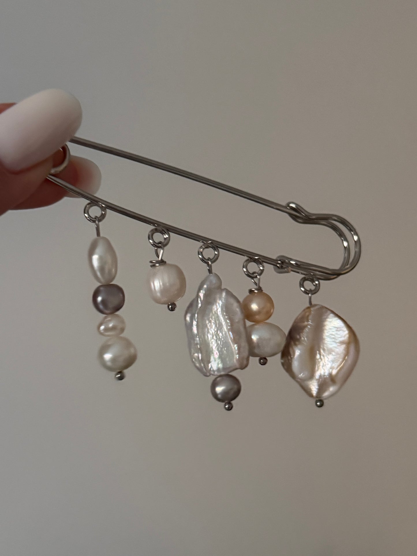 Multicharm Pearl Brooch
