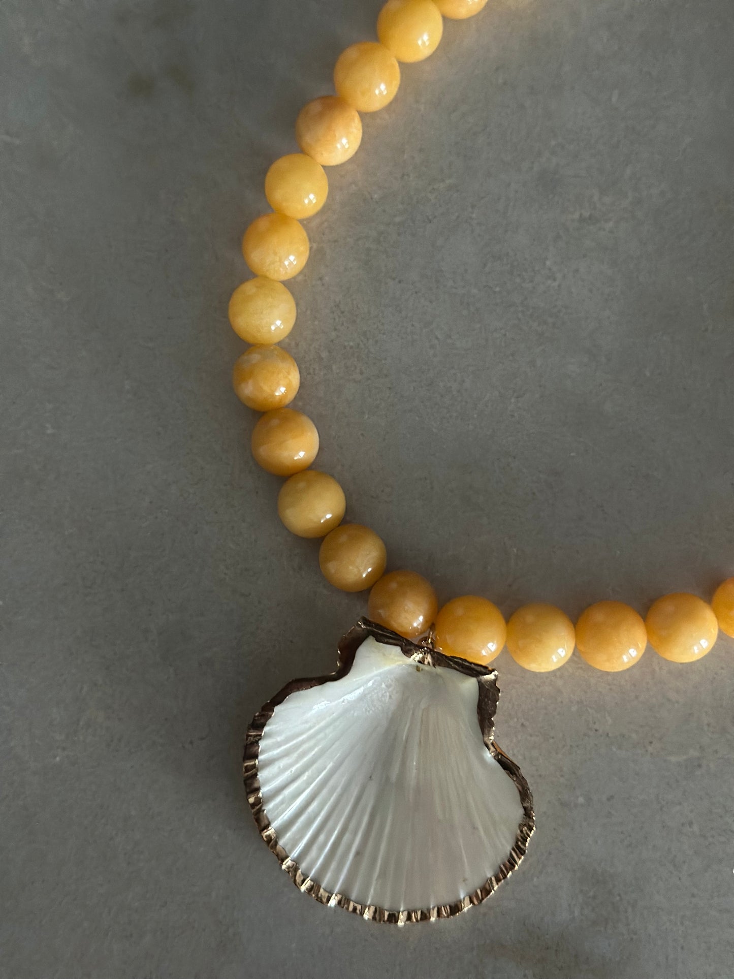 Chunky Yellow Shell Necklace