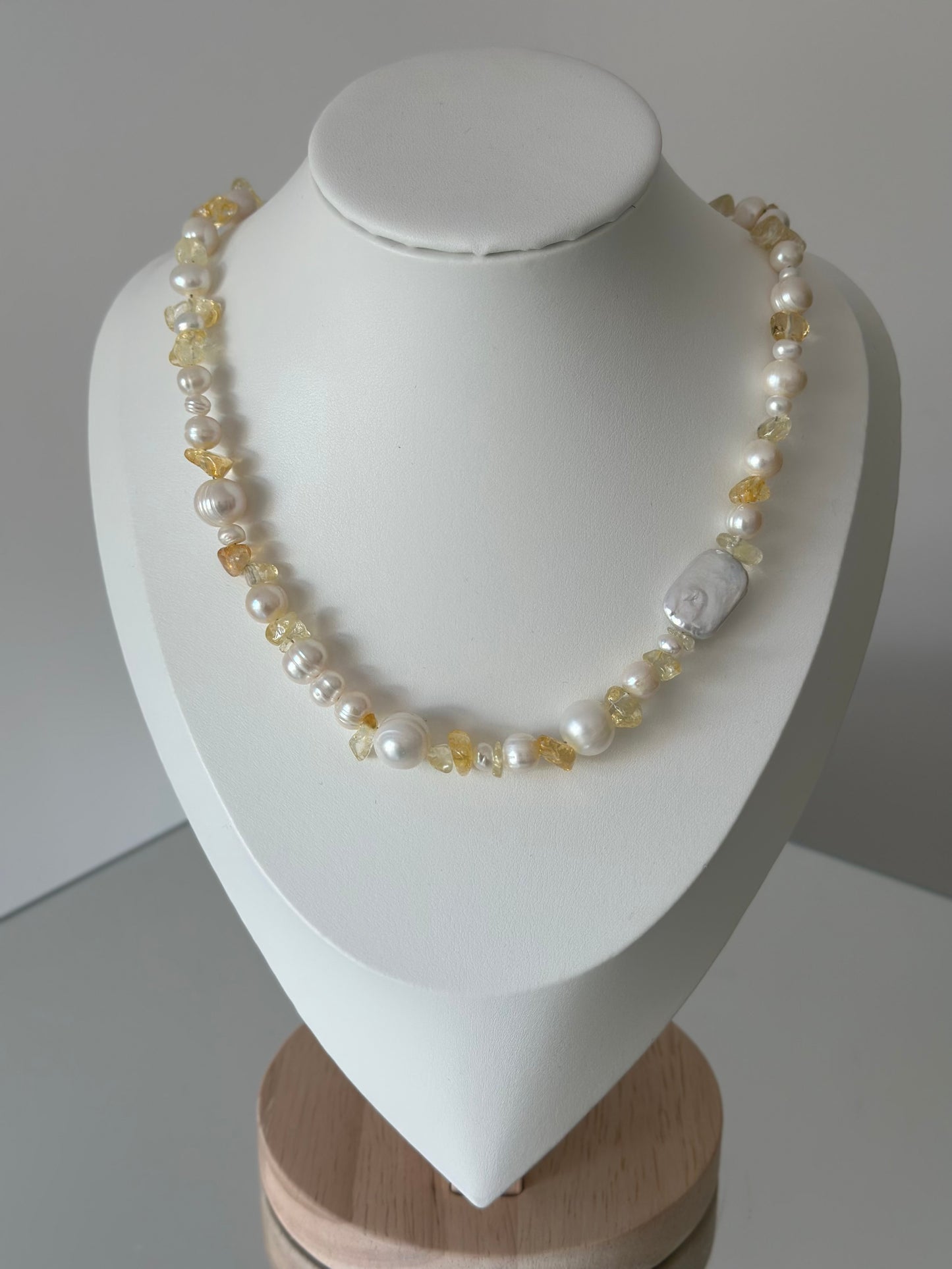 Citrine Pearl Necklace
