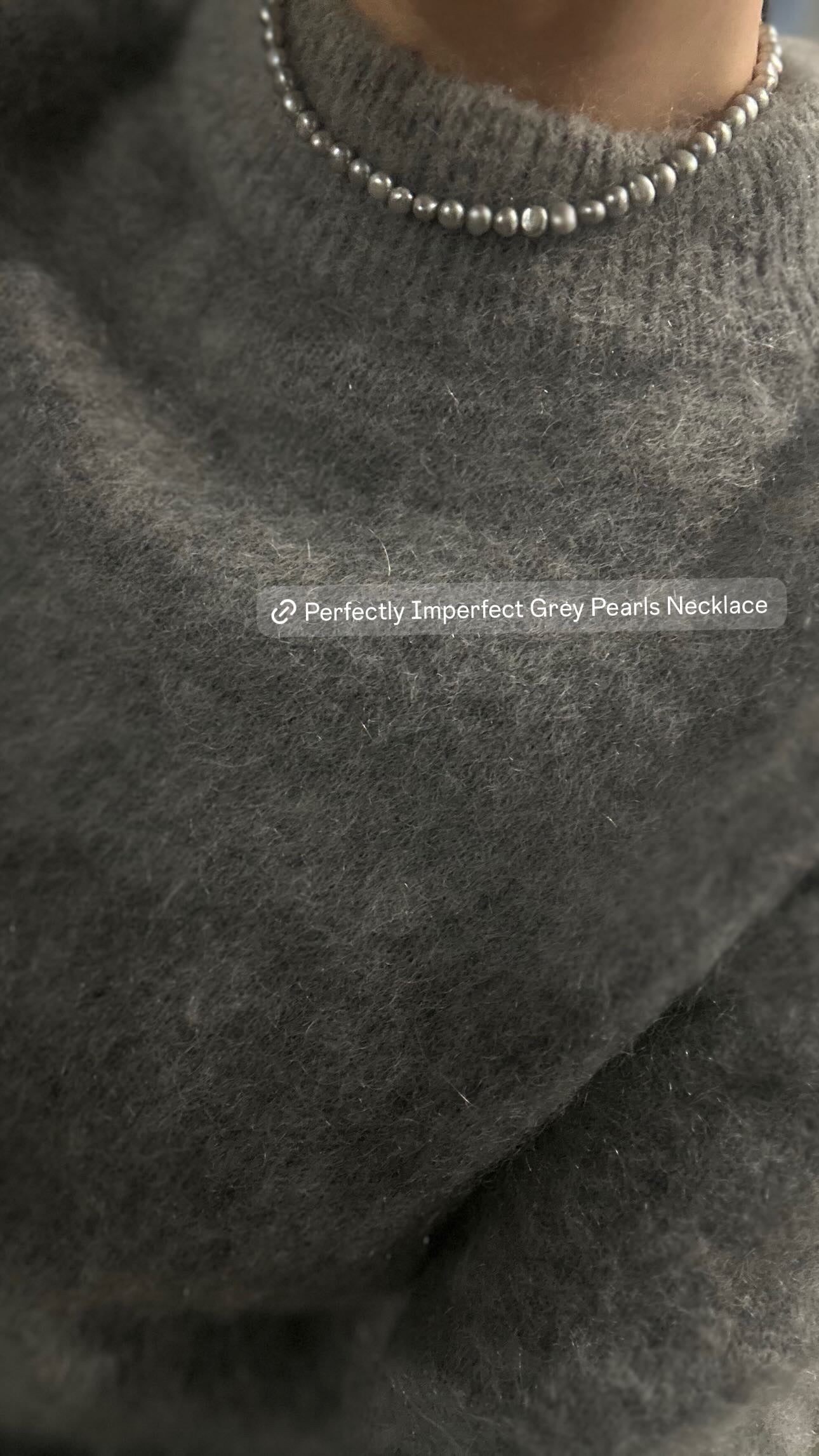 Perfectly Imperfect Grey Pearls Necklace