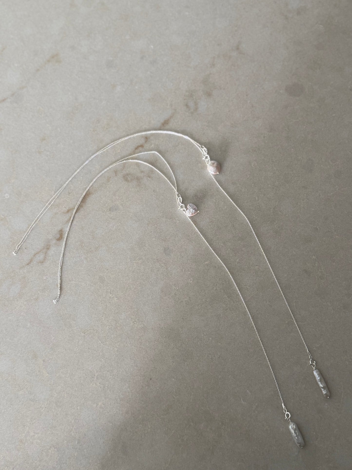 Colier lung Argint cu perle baroc
