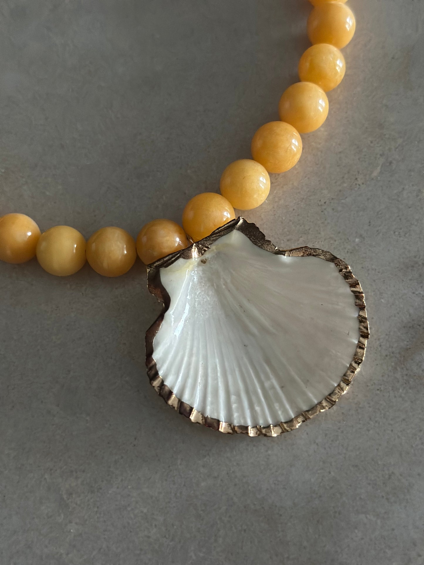 Chunky Yellow Shell Necklace