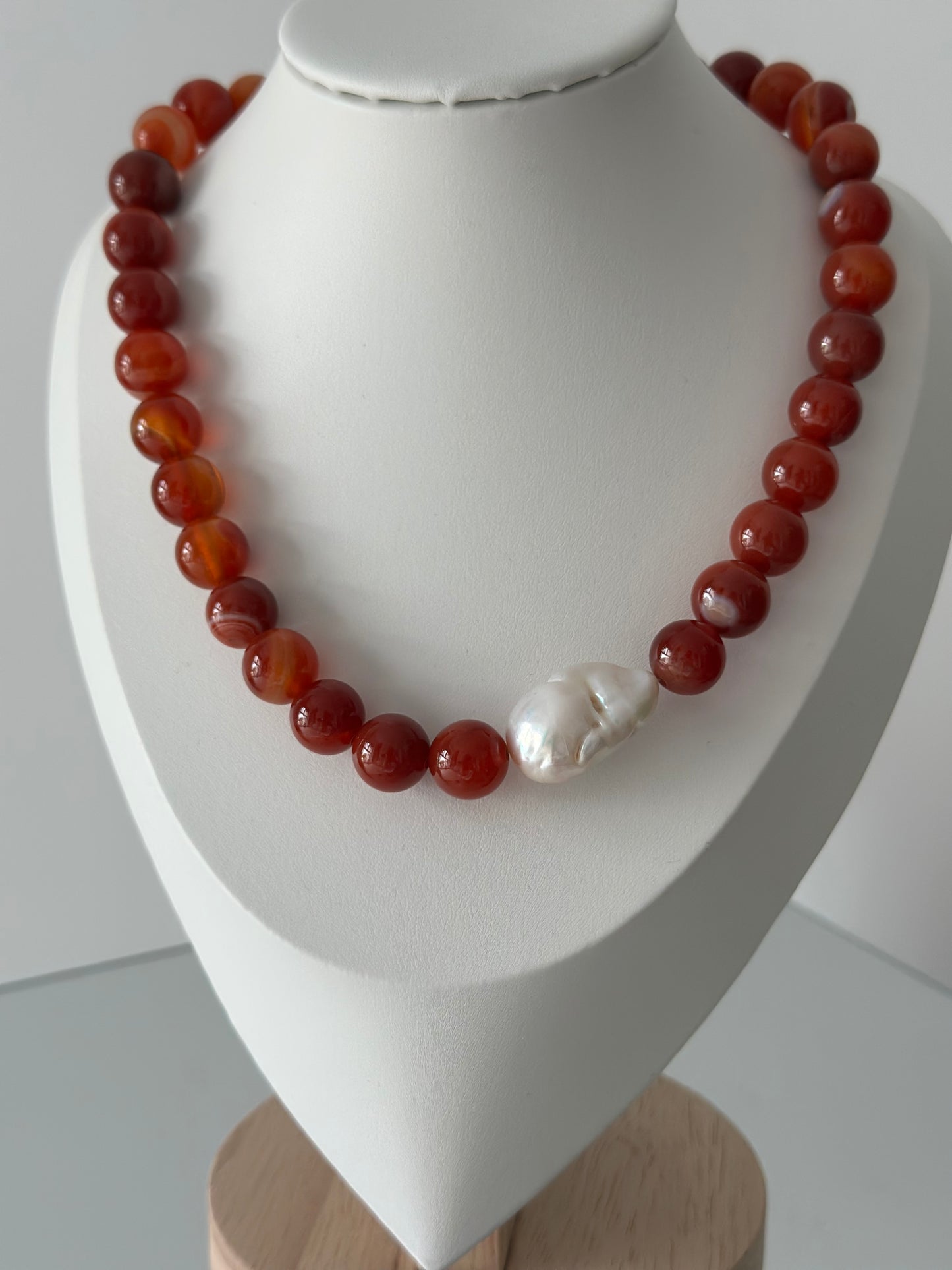 Strawberry Baroque Pearl Necklace