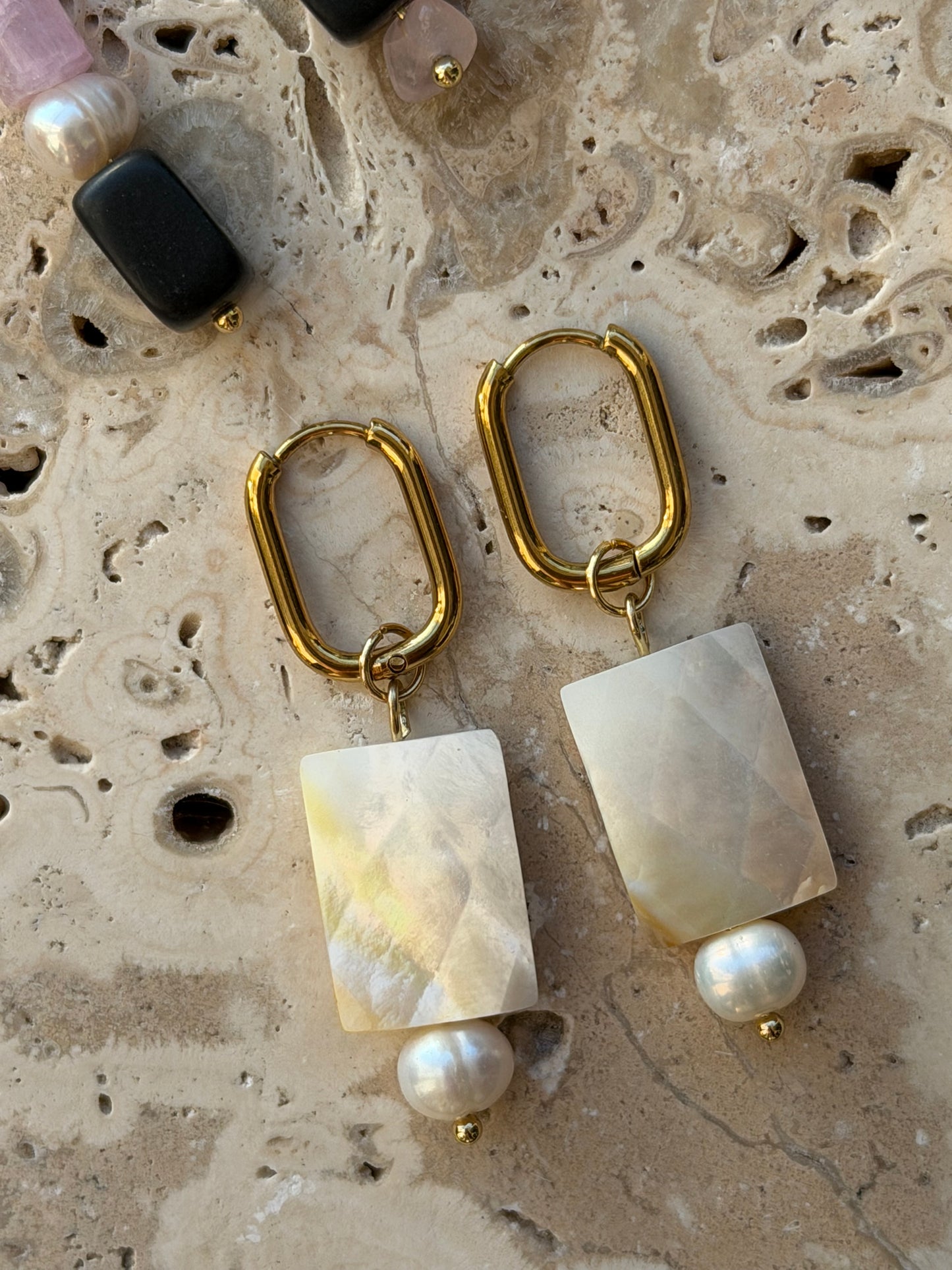 Shell & Pearl Earrings (Gold/Silver)