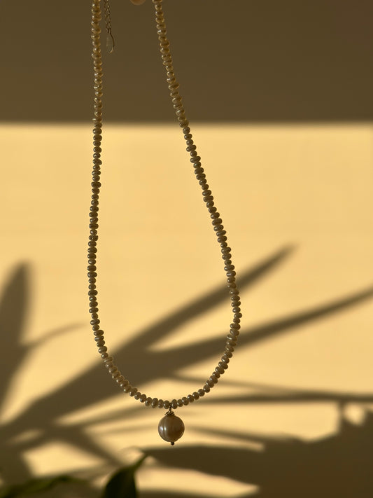 Soft Baby Pearl Charm Necklace