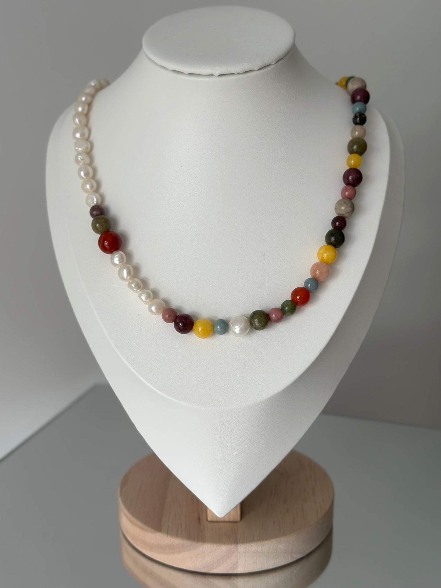 Autumn Gemstone & Pearl Necklace