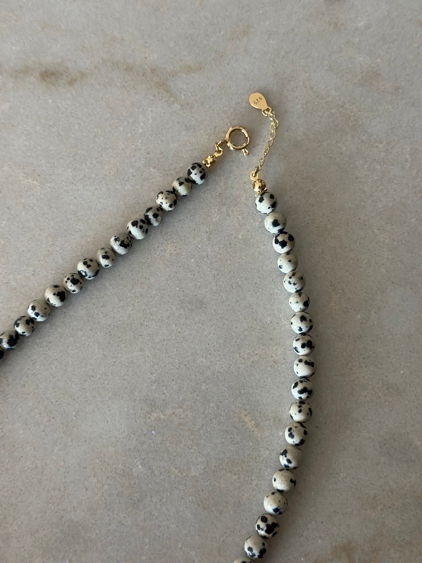 Dalmatian Jasp Cross Pendant Necklace