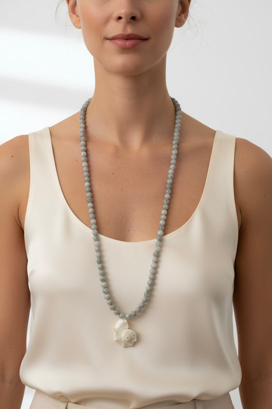 Luna Shell Long Necklace