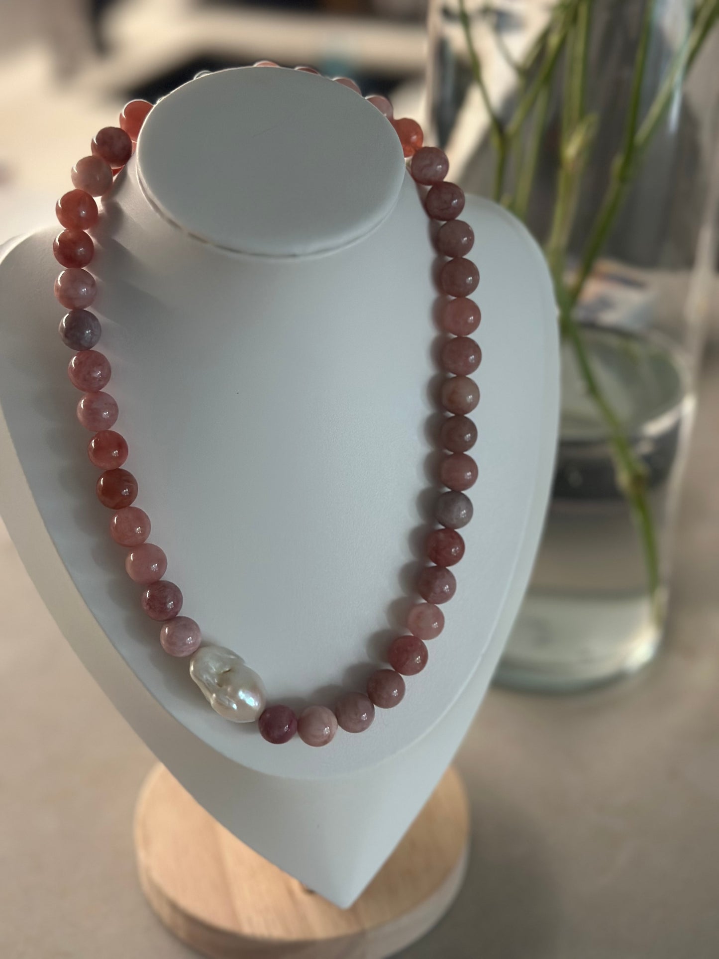Milky Pink Baroque Pearl Necklace