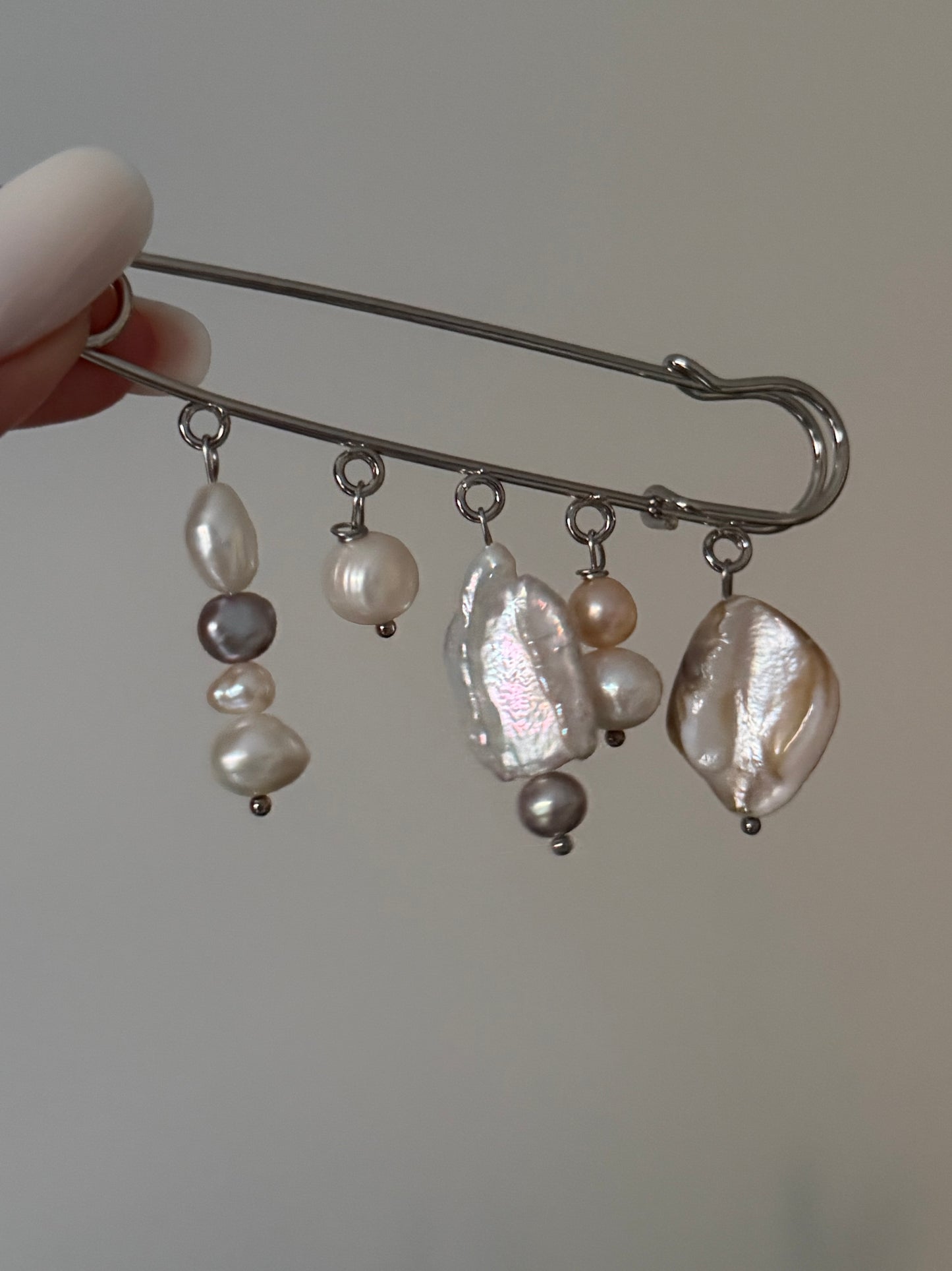 Multicharm Pearl Brooch
