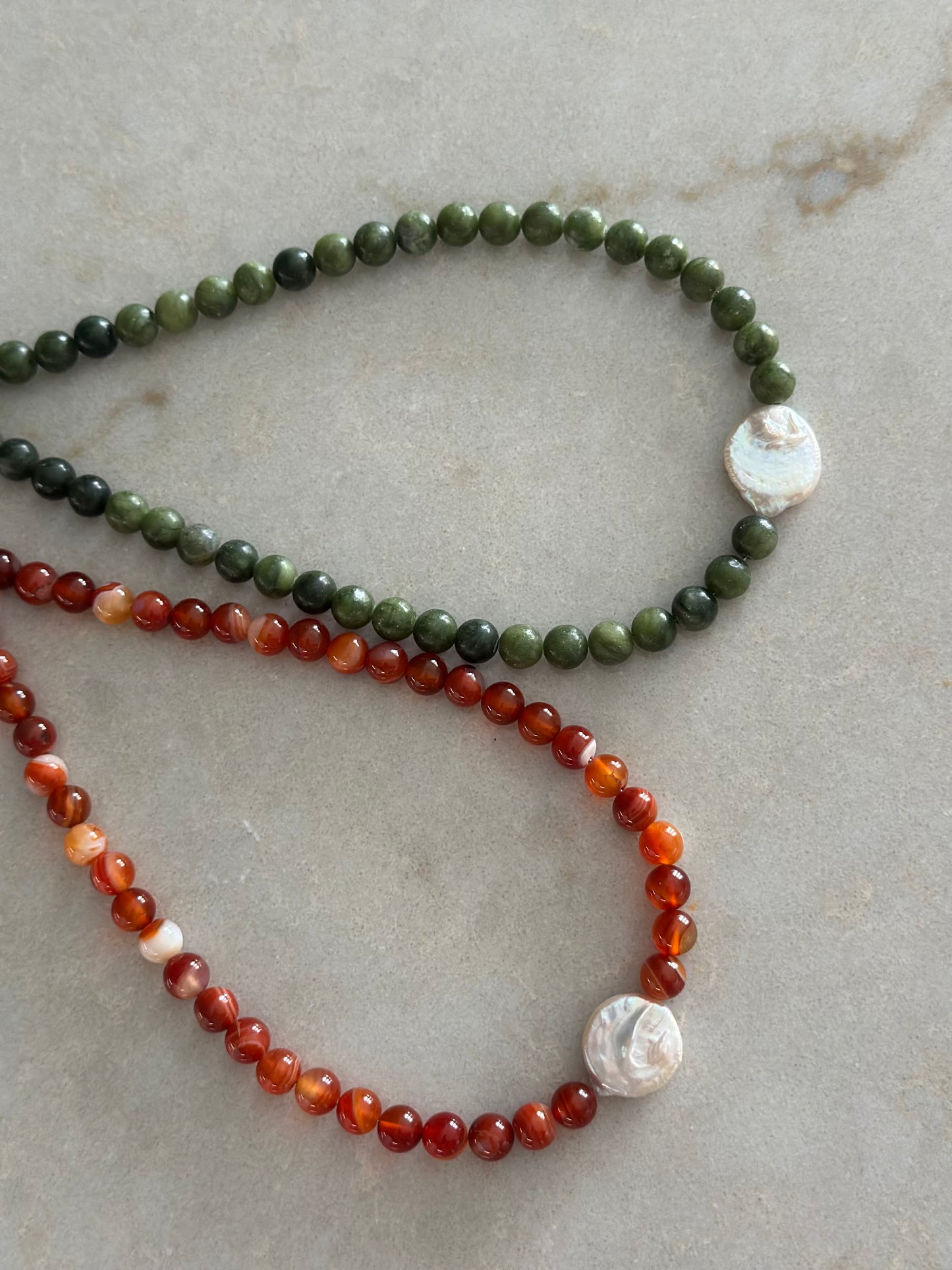 Autumn Pearl Necklace (Green)