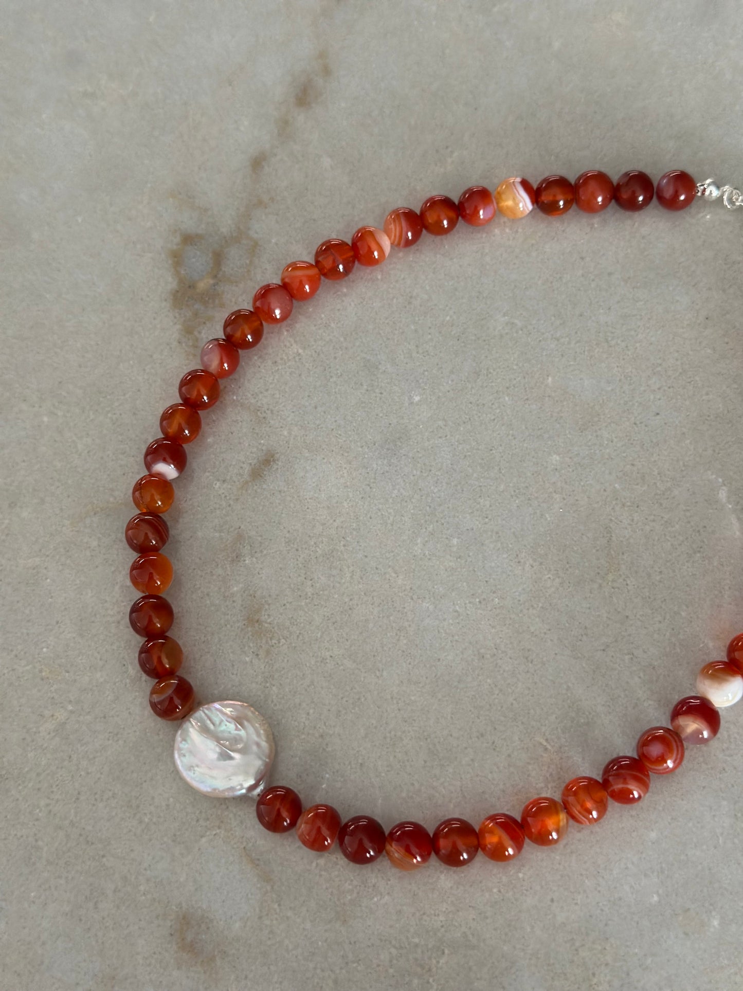 Autumn Pearl Necklace (Red)