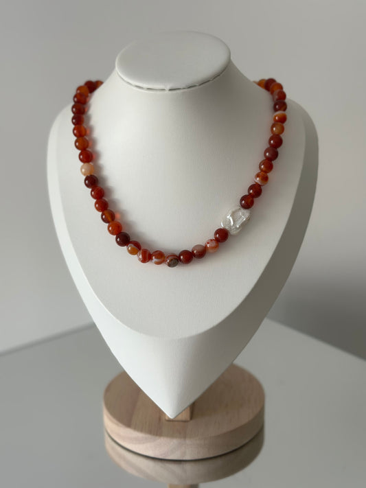 Red Fall Pearl Necklace