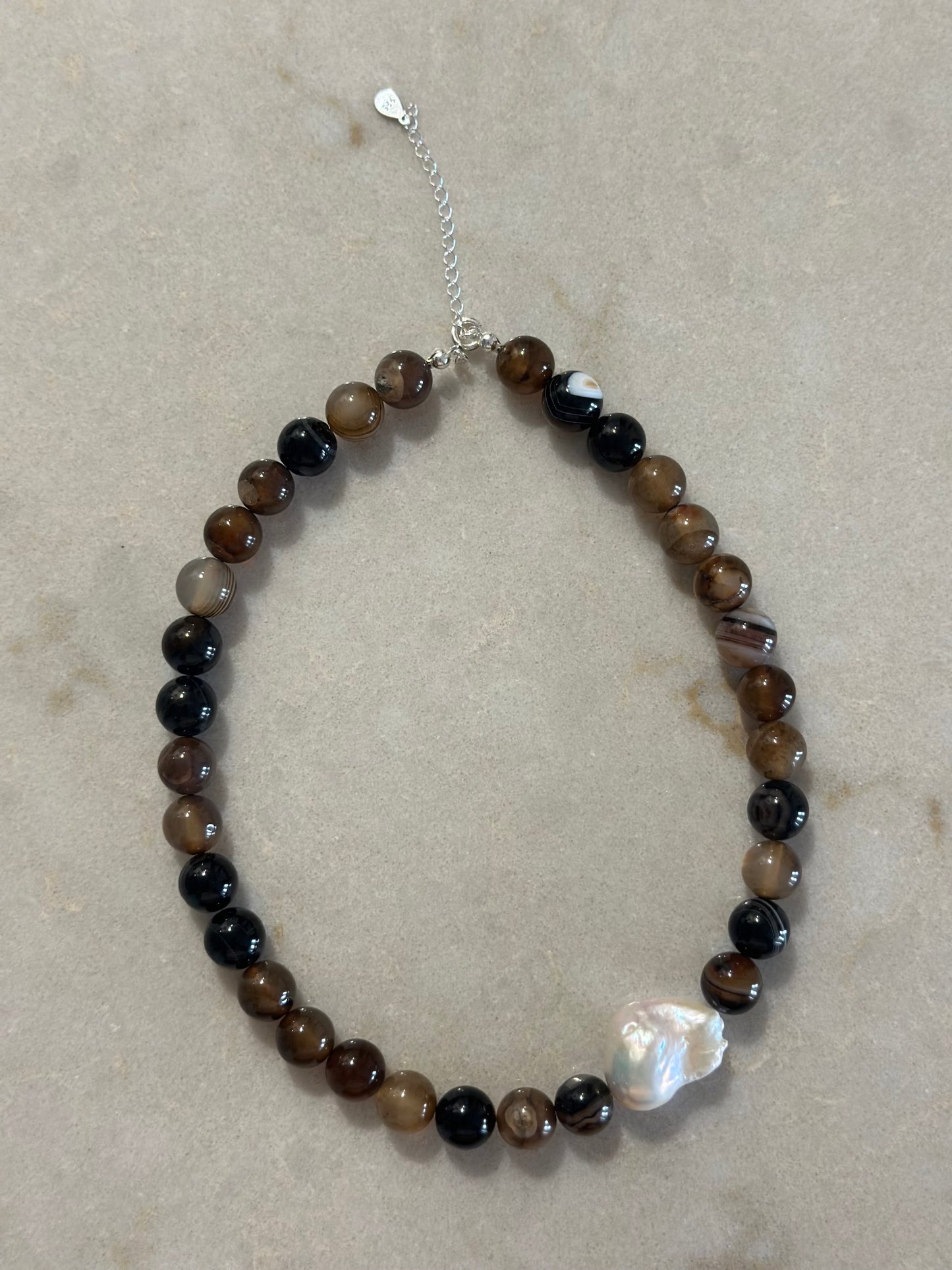 Espresso Baroque Pearl Necklace