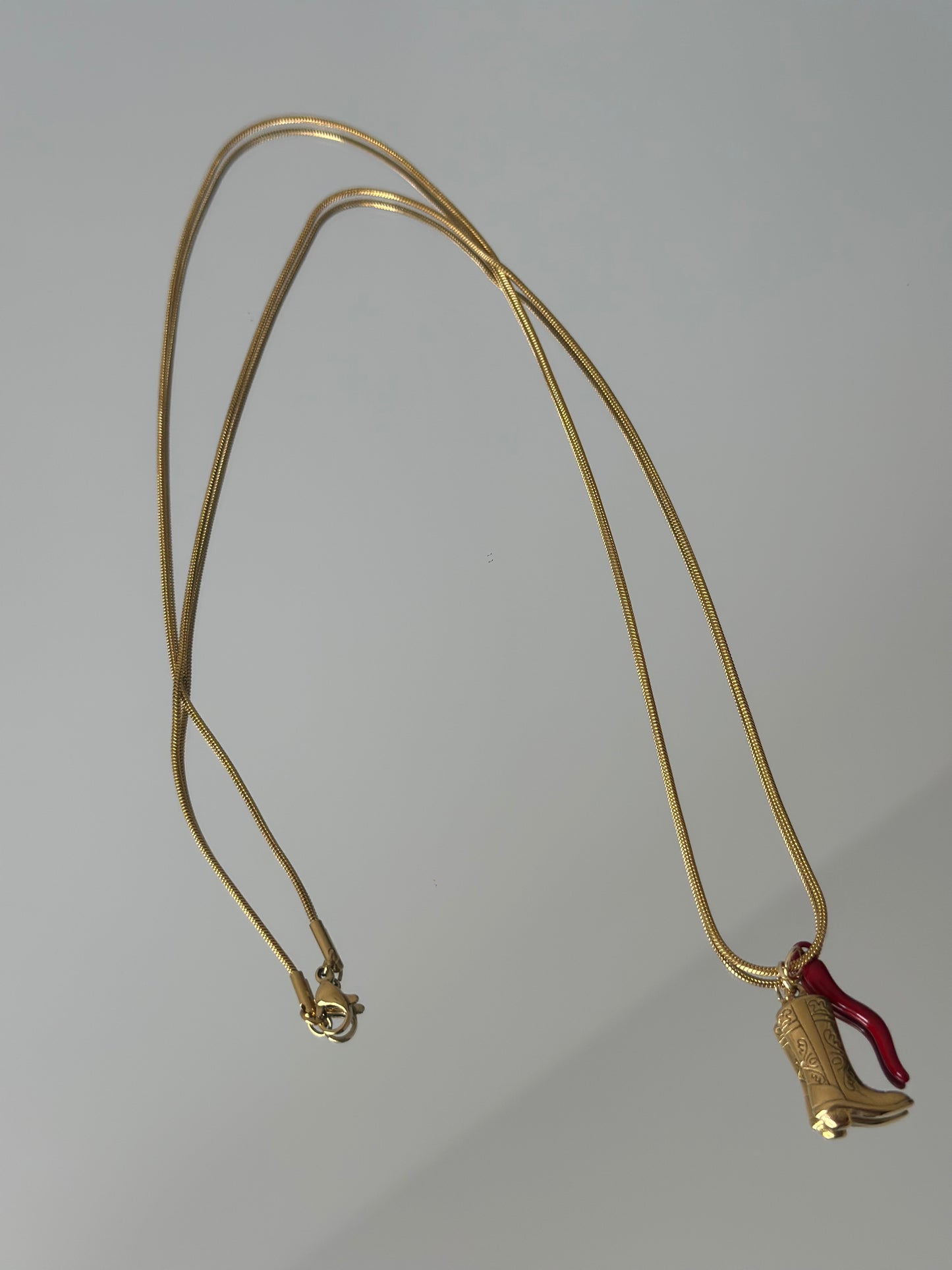 Cowboy boot + Red chilli Charm Chain