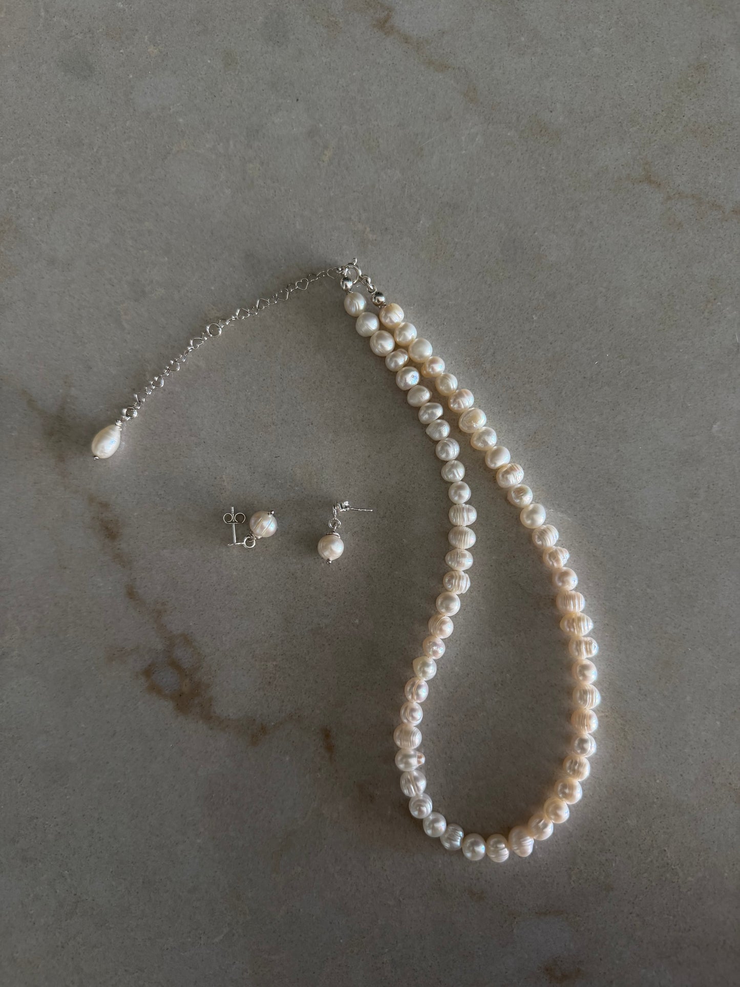 Bridal Pearl Set / Set colier si cercei perle de cultura