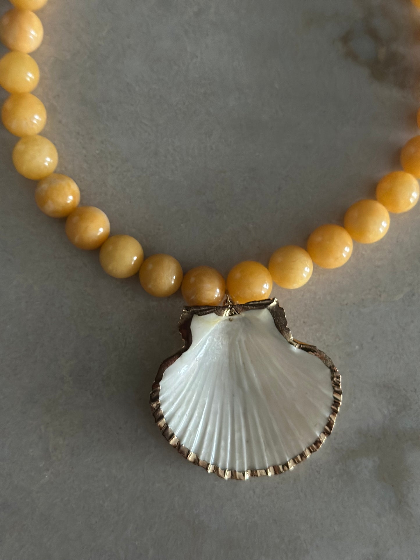 Chunky Yellow Shell Necklace