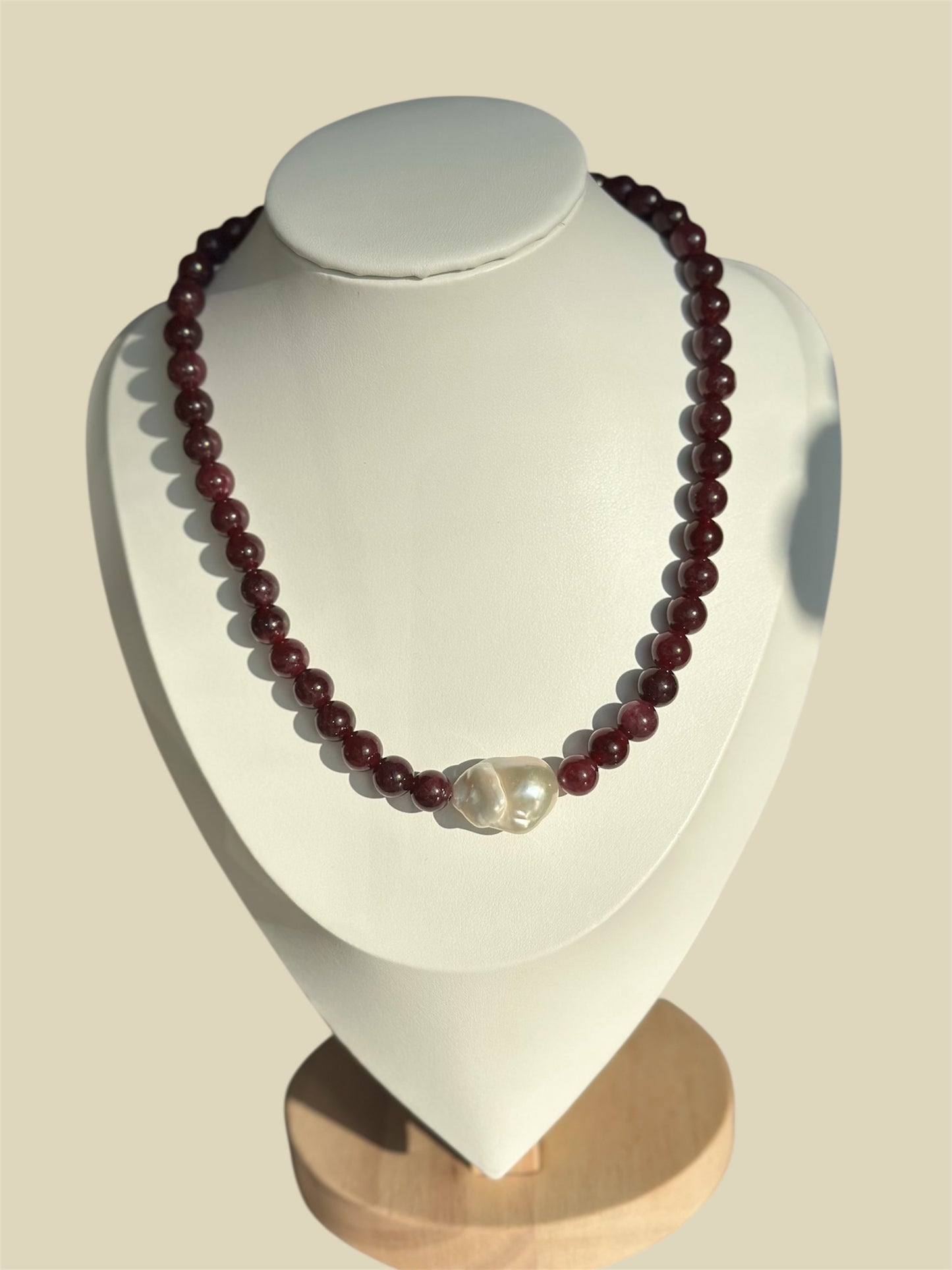 Sour Cherry Baroque Pearl Necklace