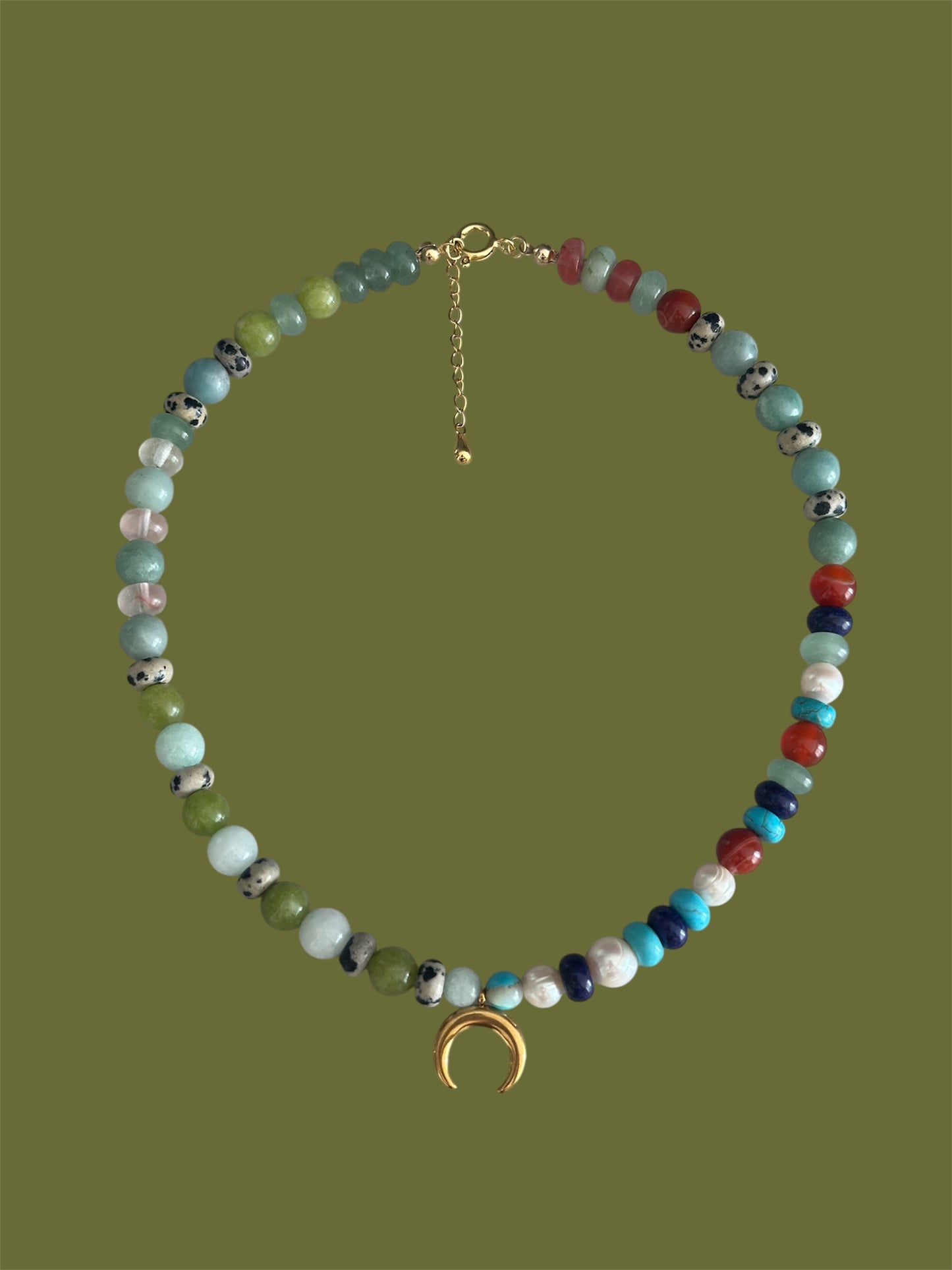 Halfmoon Mystic Bead Necklace