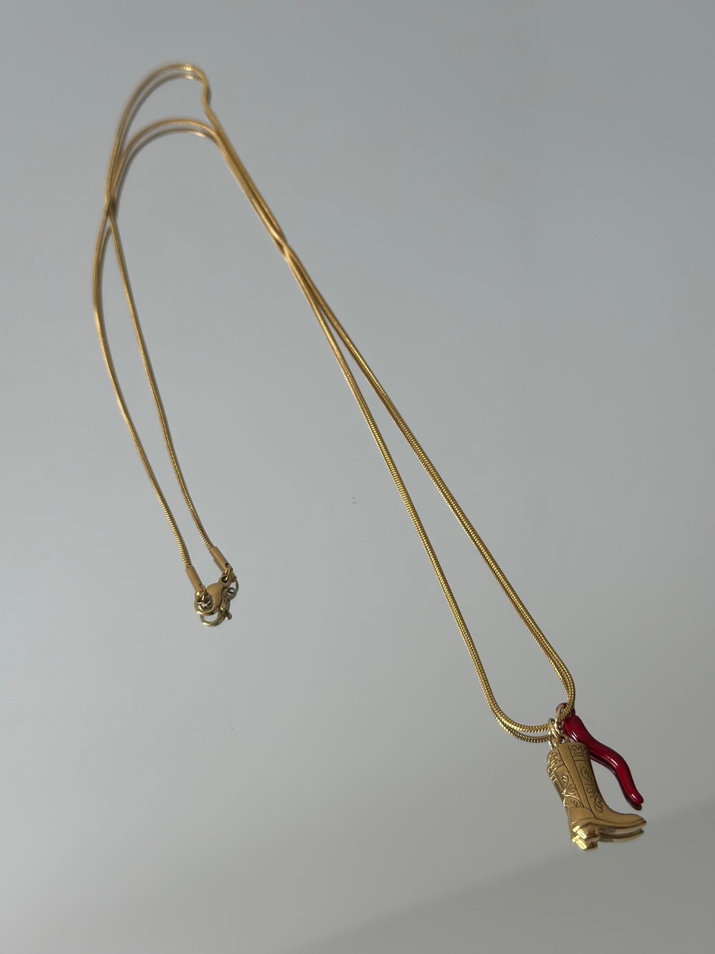 Cowboy boot + Red chilli Charm Chain