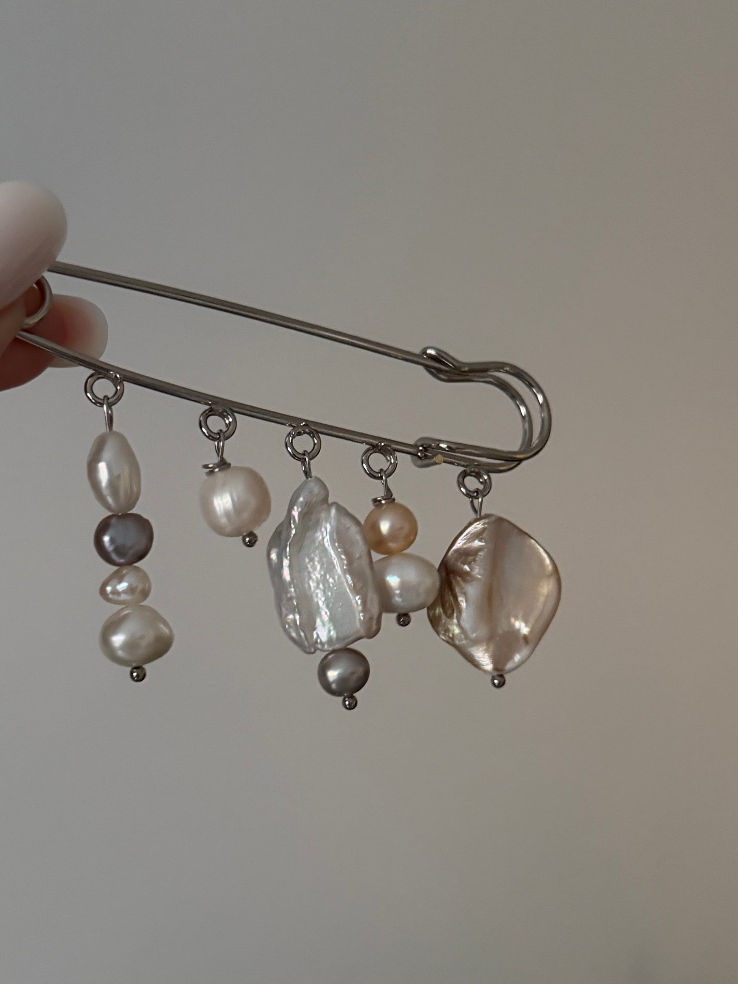 Multicharm Pearl Brooch