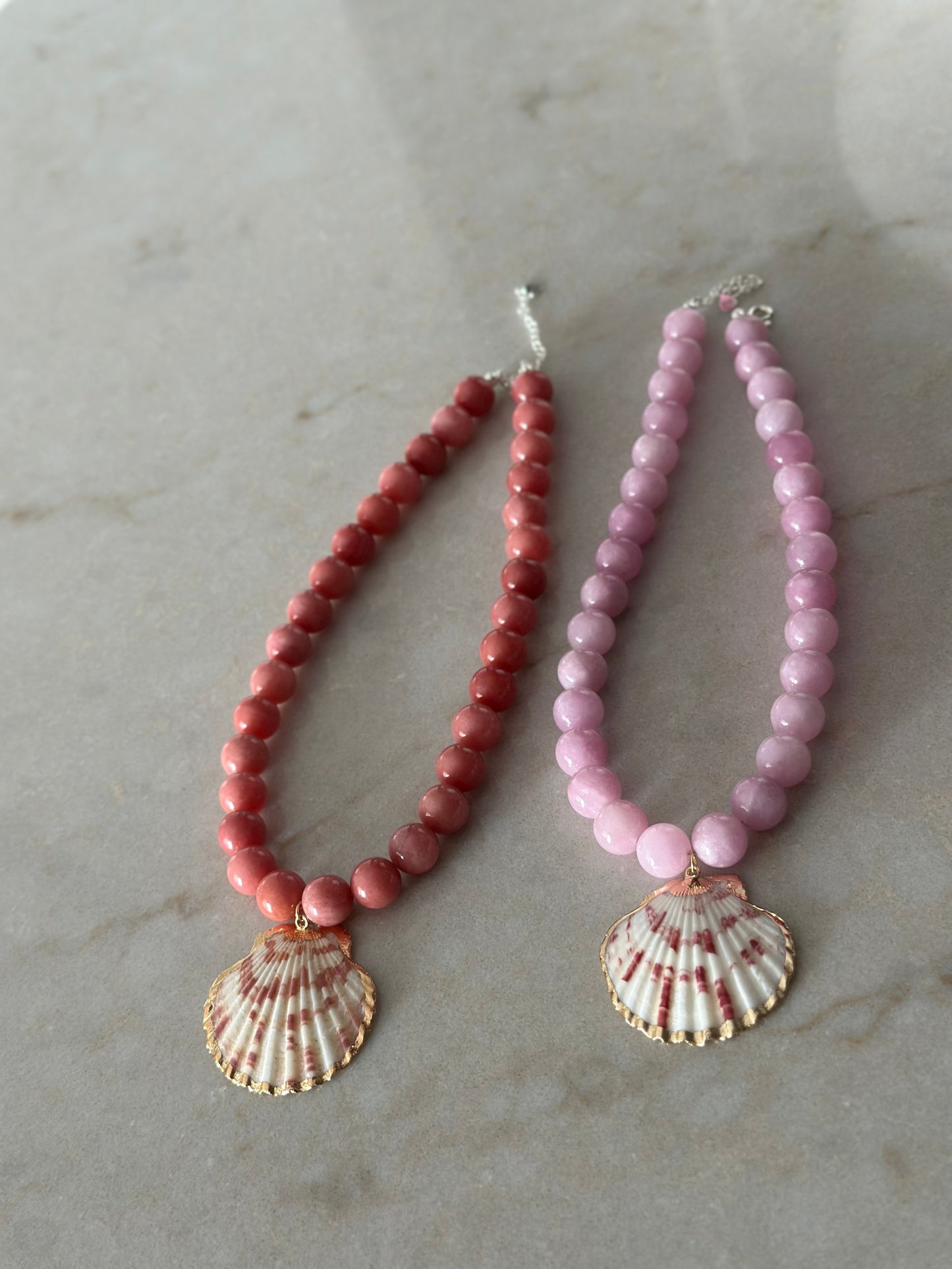 Chunky Salmon Shell Necklace