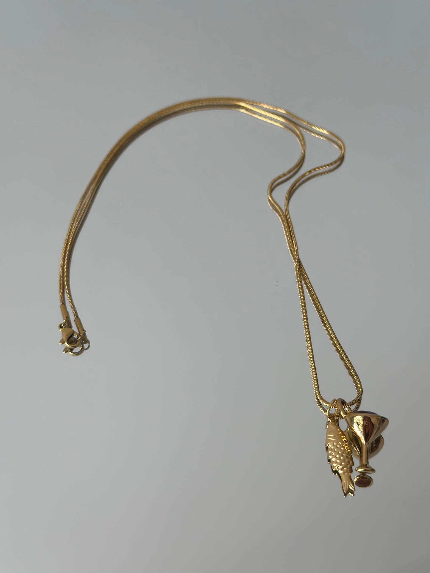 Wine and Caviar Charm Chain