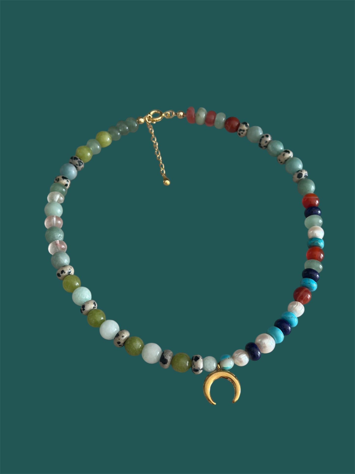 Halfmoon Mystic Bead Necklace