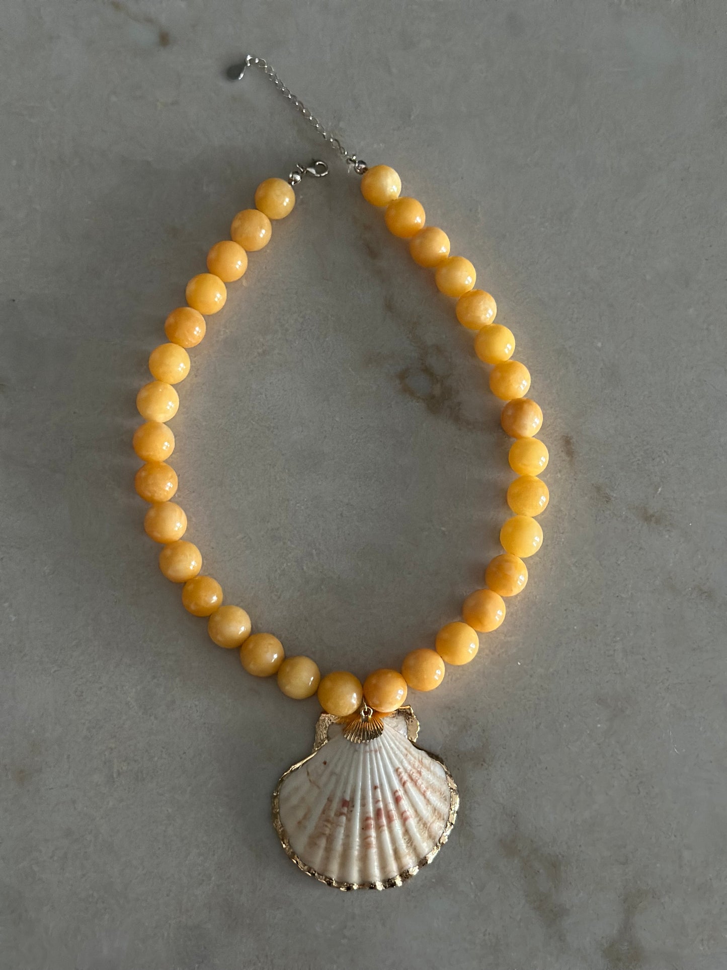 Chunky Yellow Shell Necklace