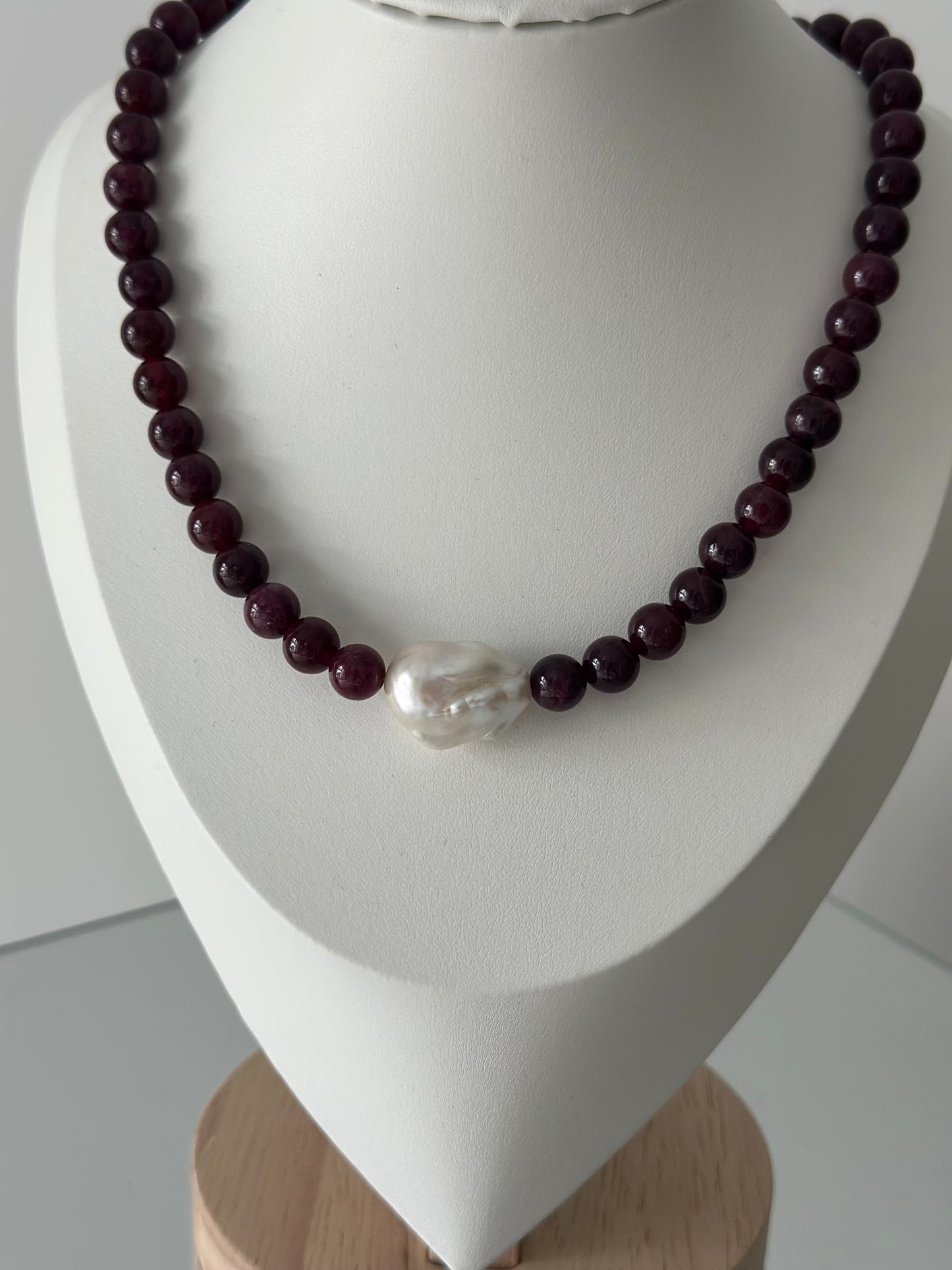 Sour Cherry Baroque Pearl Necklace