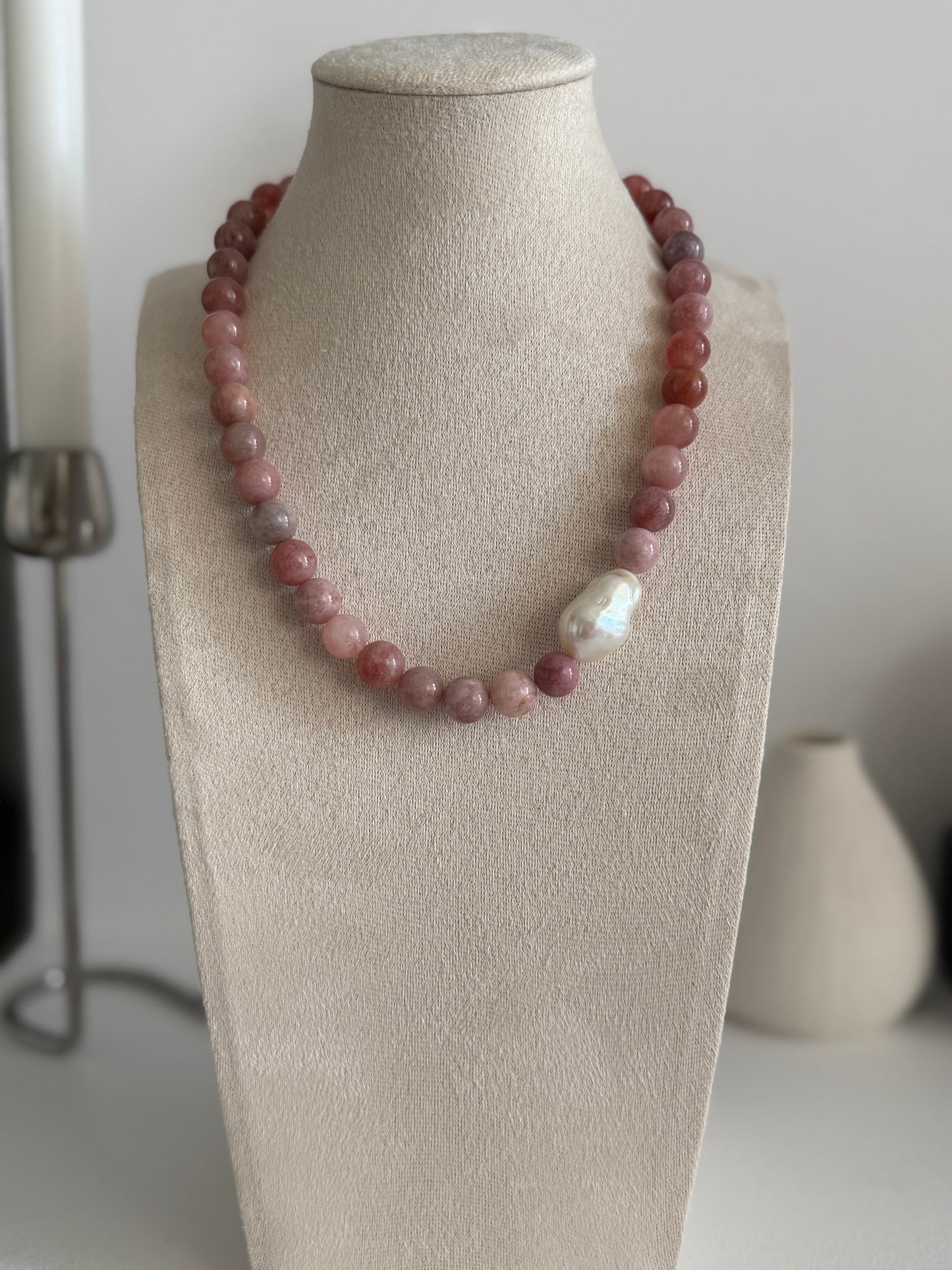 Milky Pink Baroque Pearl Necklace