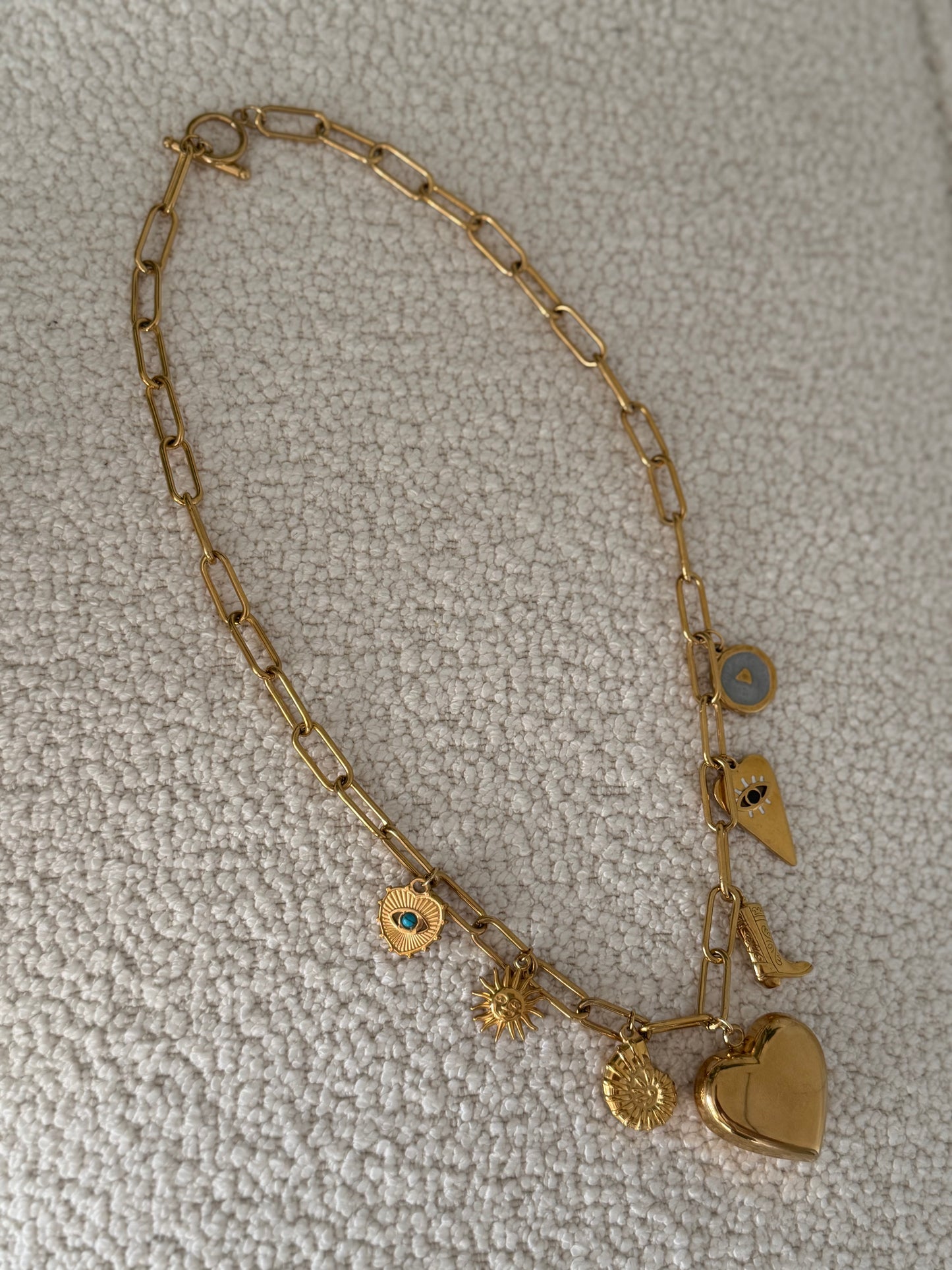 Stainless Steel Multicharm Necklace