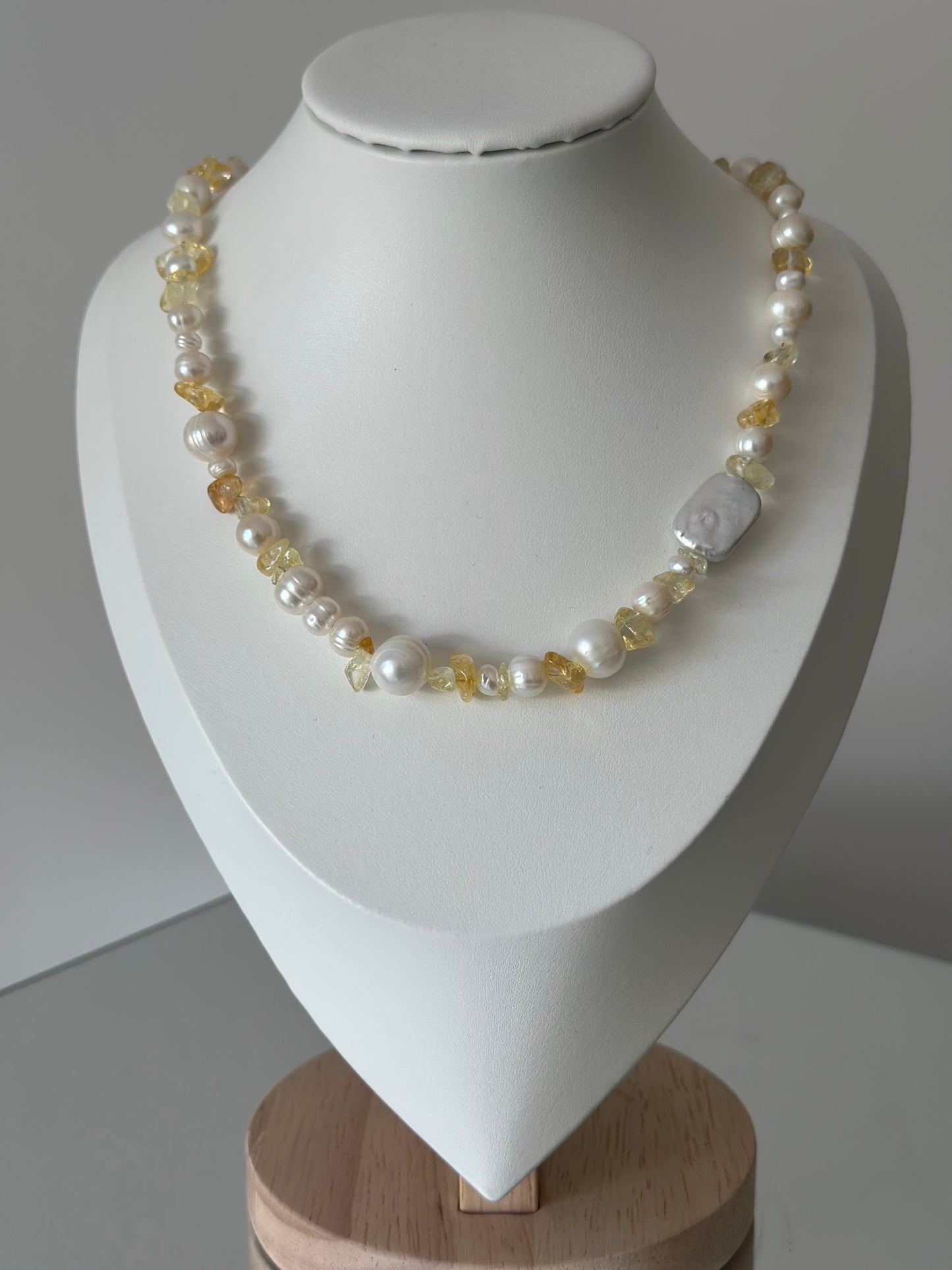 Citrine Pearl Necklace