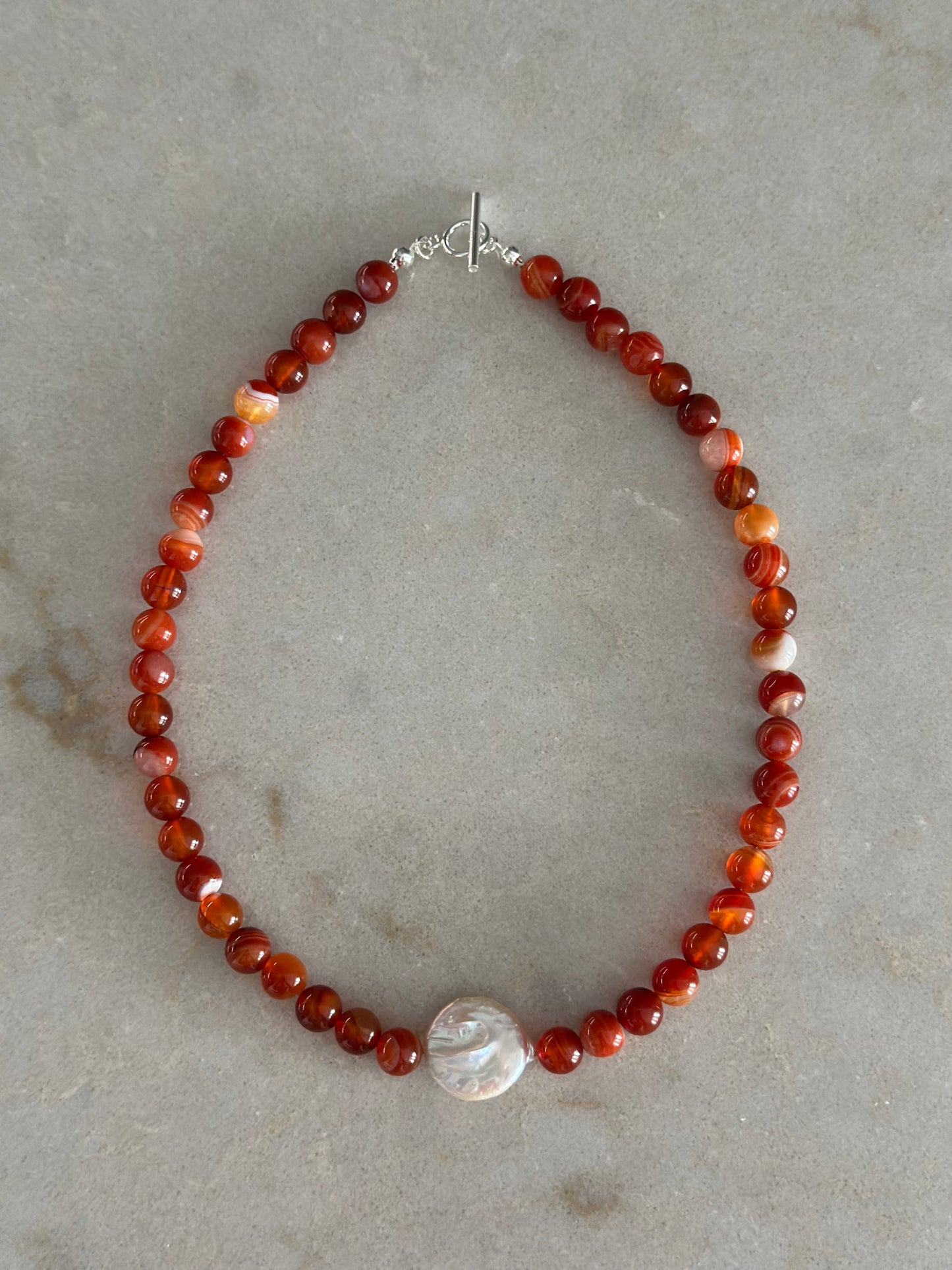 Autumn Pearl Necklace (Red)
